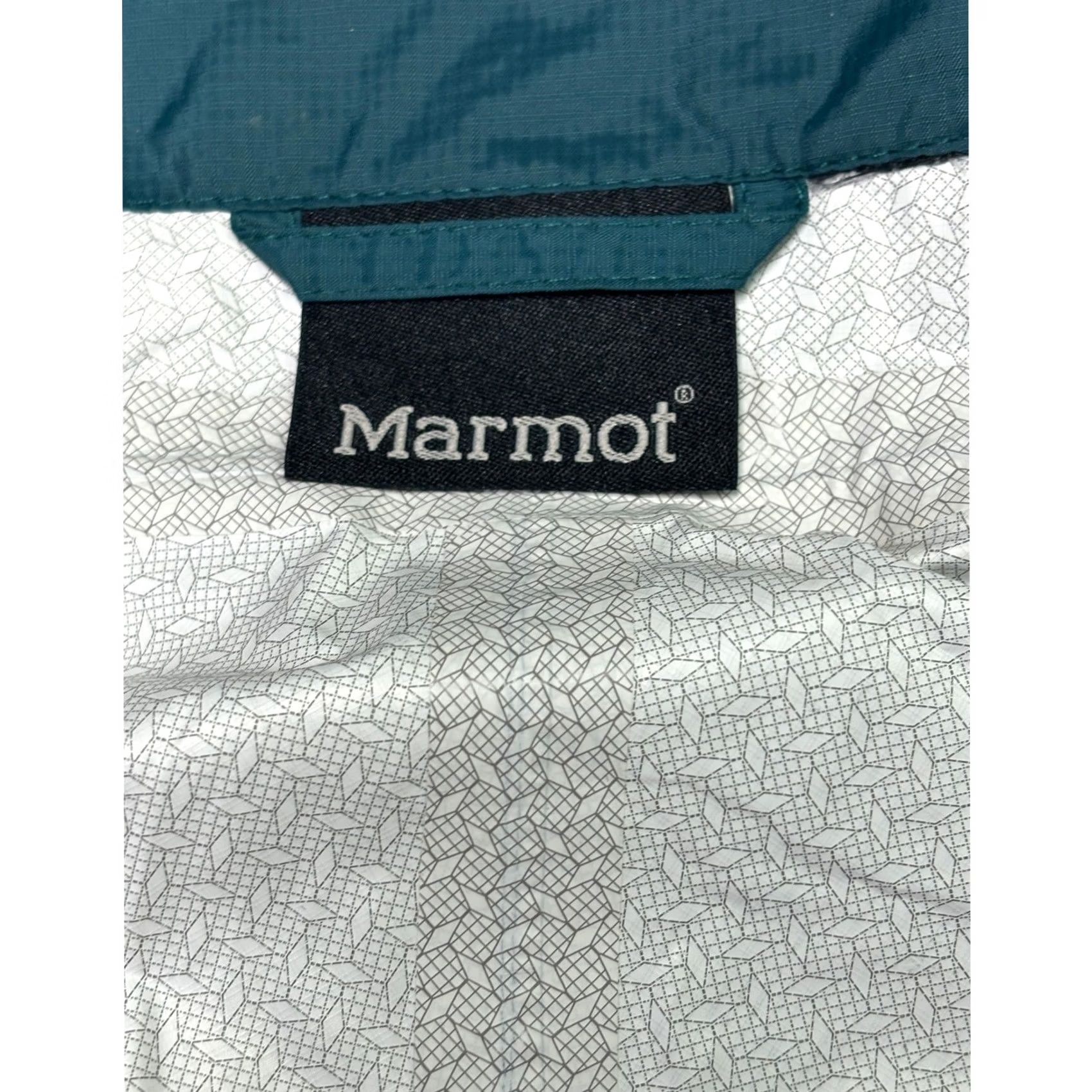 Marmot Marmot Jacket Windbreaker Women L Water Resistant Zip Removable Hood Colorblock Teal Green Spring Fall Hiking Outdoor Travel Casual Size L / US 10 / IT 46 - 4 Thumbnail