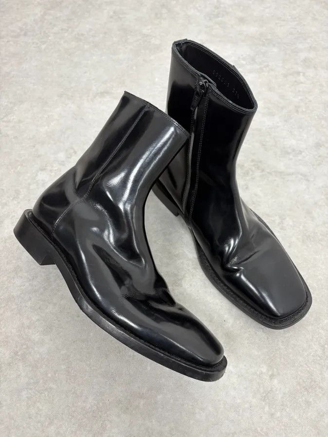 Balenciaga Balenciaga Black Squared Leather Boots Size US 7.5 / IT 37.5 - 5 Thumbnail