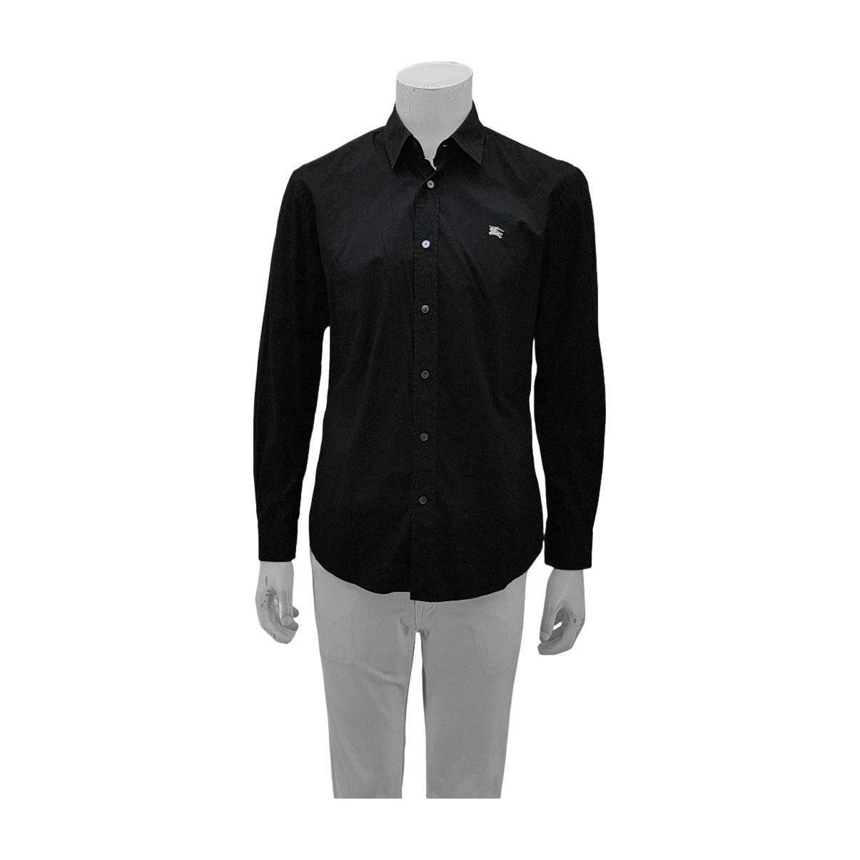Burberry Burberry Embroidered Logo Check Trim Shirt Size M Size US M / EU 48-50 / 2 - 1 Thumbnail