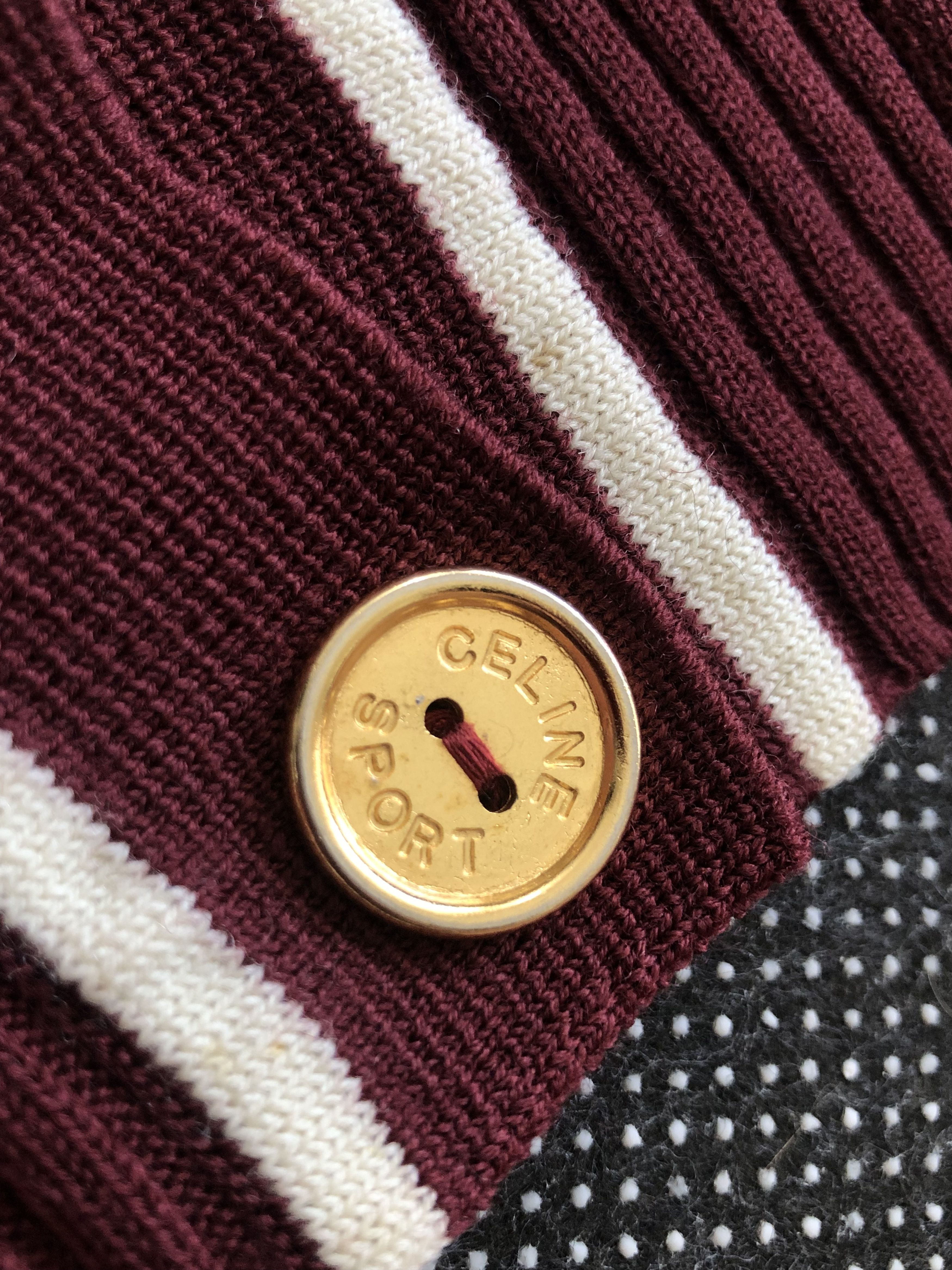 Celine × Vintage RARE🔥VINTAGE 80’S CELINE WOOL BLEND CARDIGAN SWEATER Size XXS / US 00 / IT 34 - 7 Thumbnail