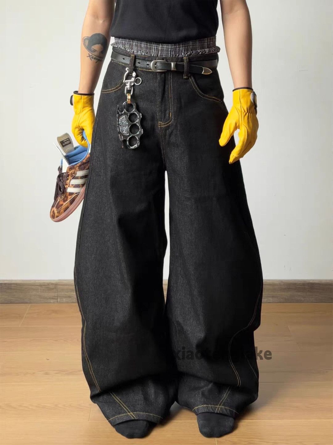 Jean xz utility wide Leg loose baggy hiphop flared jeans Size US 26 / EU 42 - 5 Thumbnail
