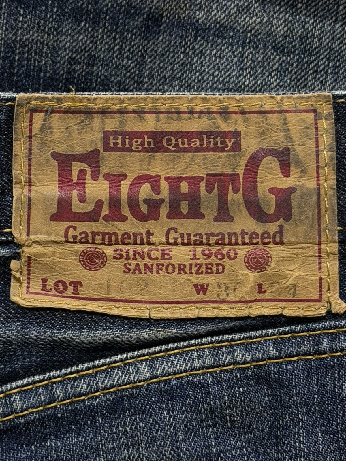 EIGHT-G Vintage 90s Japan Eight-G Faded Wash Distress Wide Leg Loose Size US 36 / EU 52 - 6 Thumbnail