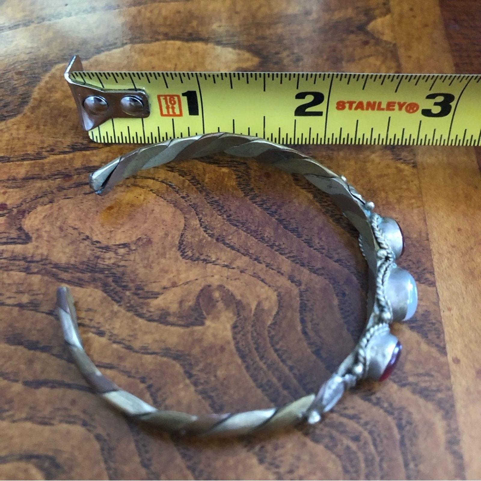 Vintage Vintage handcrafted genuine ruby and opaline bracelet Size ONE SIZE - 14 Thumbnail