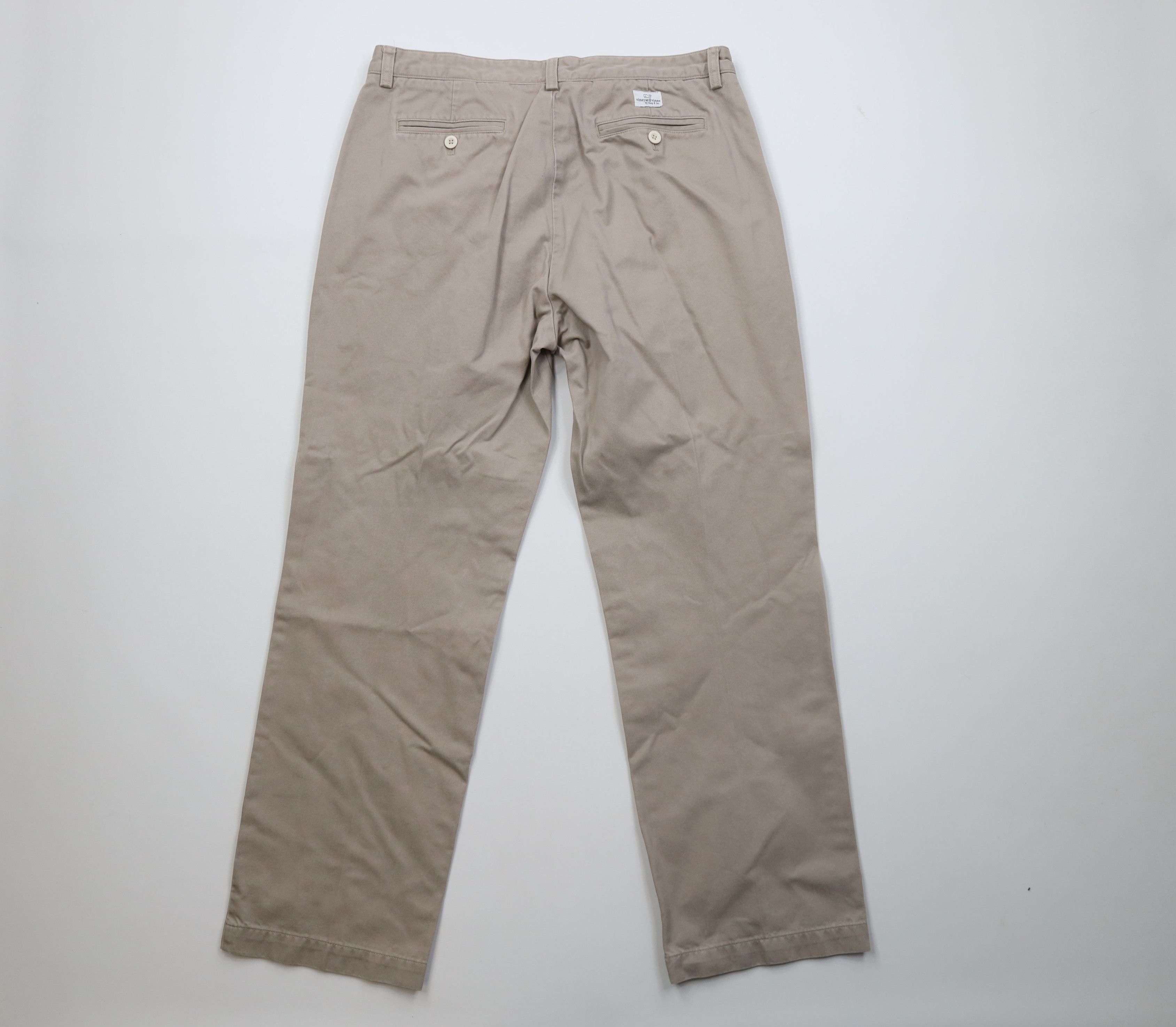 Vineyard Vines Vineyard Vines Club Straight Leg Chino Pants Beige Cotton Size US 34 / EU 50 - 9 Thumbnail