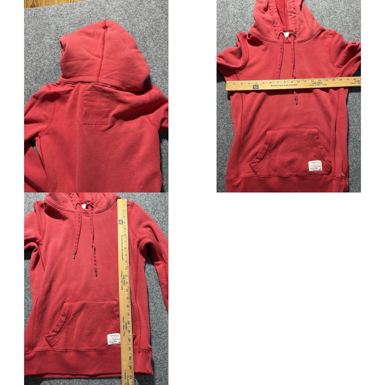 Vintage VINTAGE Ruehl Hoodie Womens Medium Red Heavyweight Fleece Drawstring Slim Pullover Patch Y2K Activewear Women Size M / US 6-8 / IT 42-44 - 9 Thumbnail