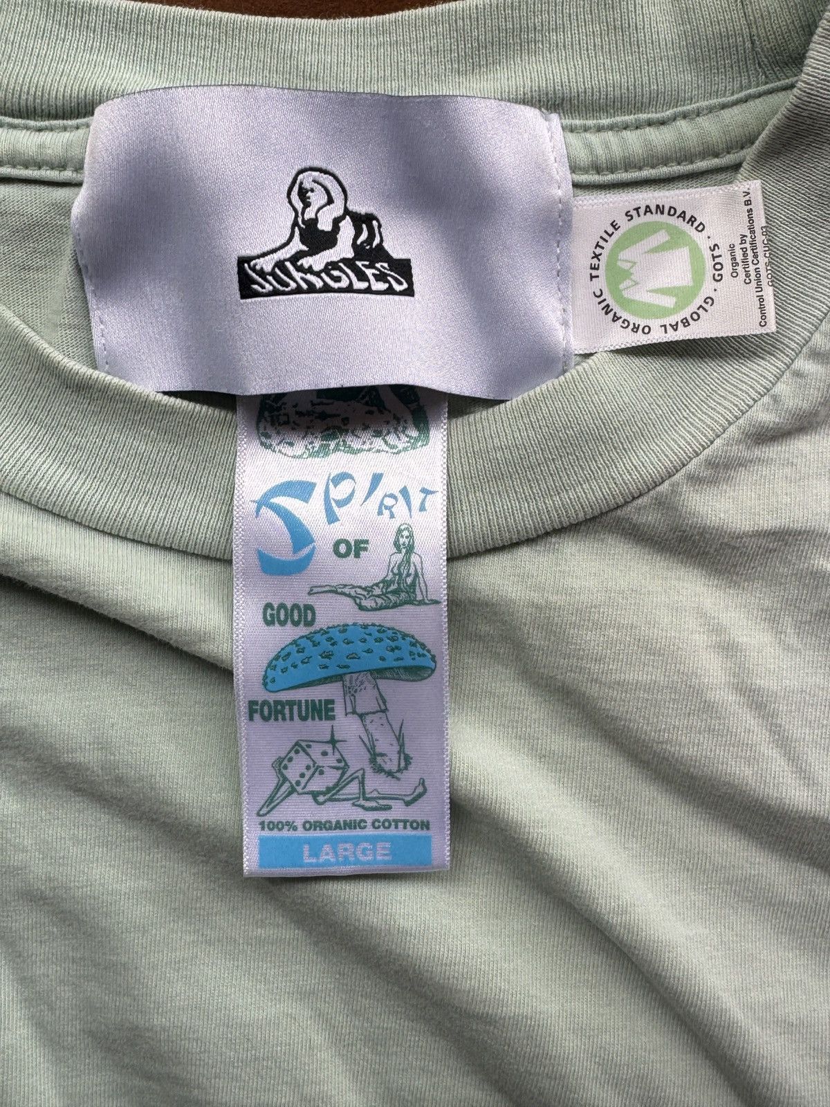 Jungles Jungles light green embroidered t shirt Size US L / EU 52-54 / 3 - 5 Thumbnail