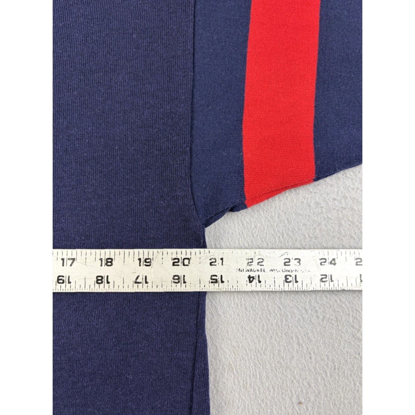 Vintage VINTAGE Halbro Rugby Shirt Men’s 42 Blue Red Striped Polo Short Sleeve Cotton Embroidered Logo 90s Football Soccer Size US XL / EU 56 / 4 - 5 Thumbnail