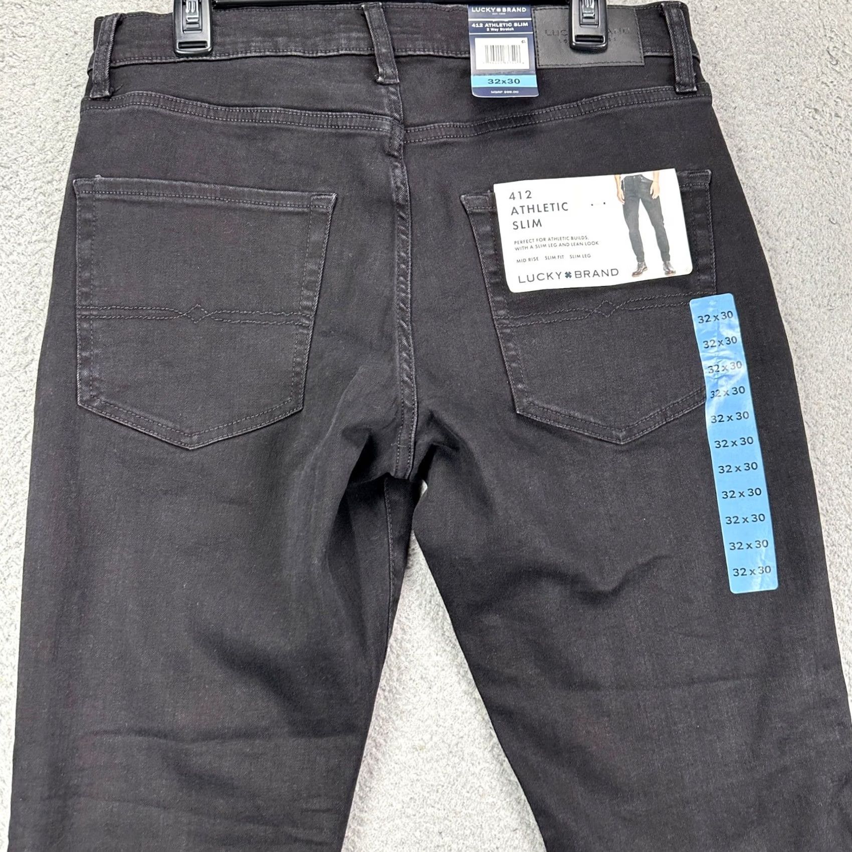 Lucky Brand Lucky Brand 412 Mens Slim Jeans 32X30 Black Dark Wash Stretch Denim NEW Size US 32 / EU 48 - 5 Thumbnail