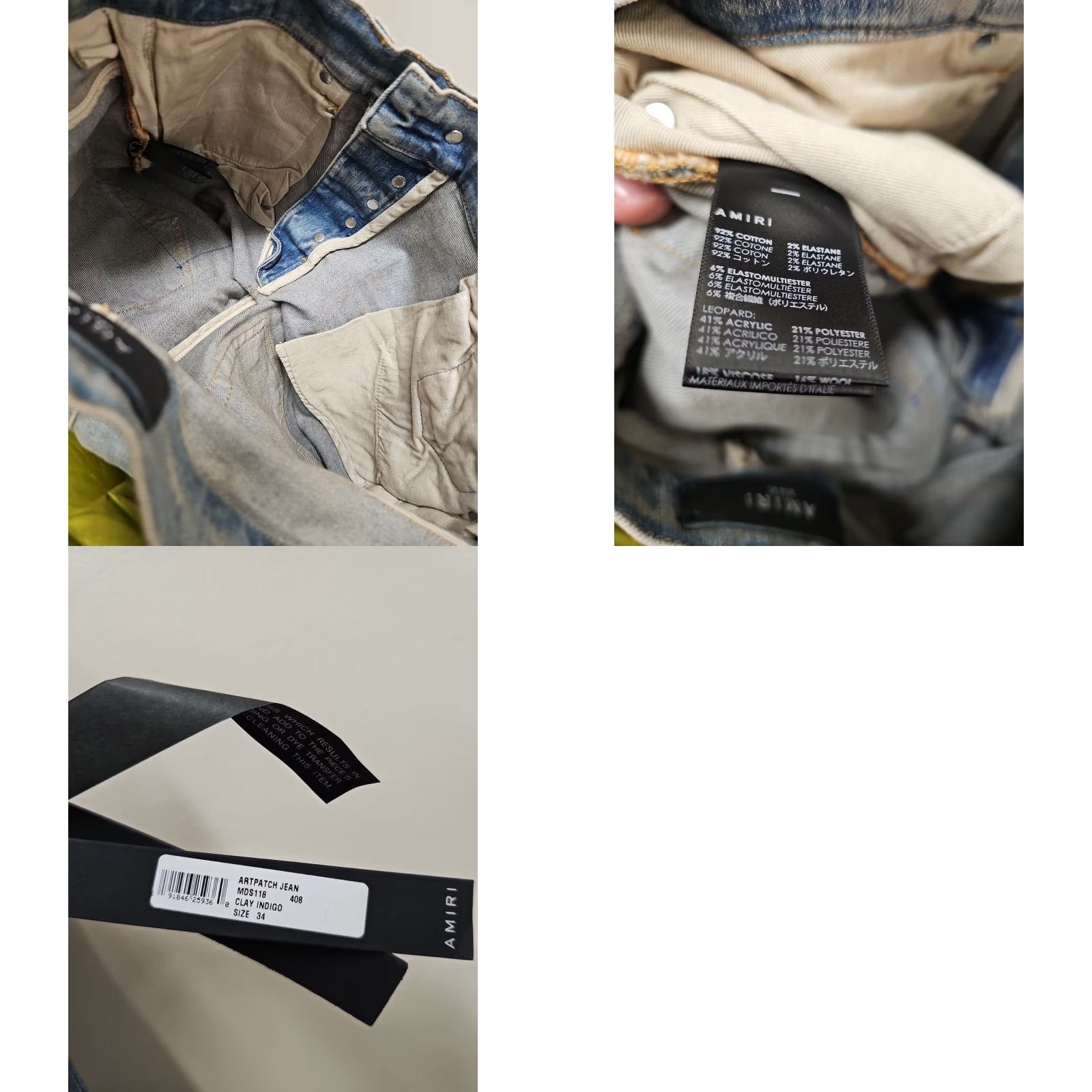 Amiri AMIRI PATCHWORK ARTPATCH CLAY INDIGO SIZE 34 JEANS Pants Jeans Slim 5-Pocket Distressed Mens 34x33.5 Blue Cotton Button Closure Vintage No Size US 34 / EU 50 - 10 Thumbnail