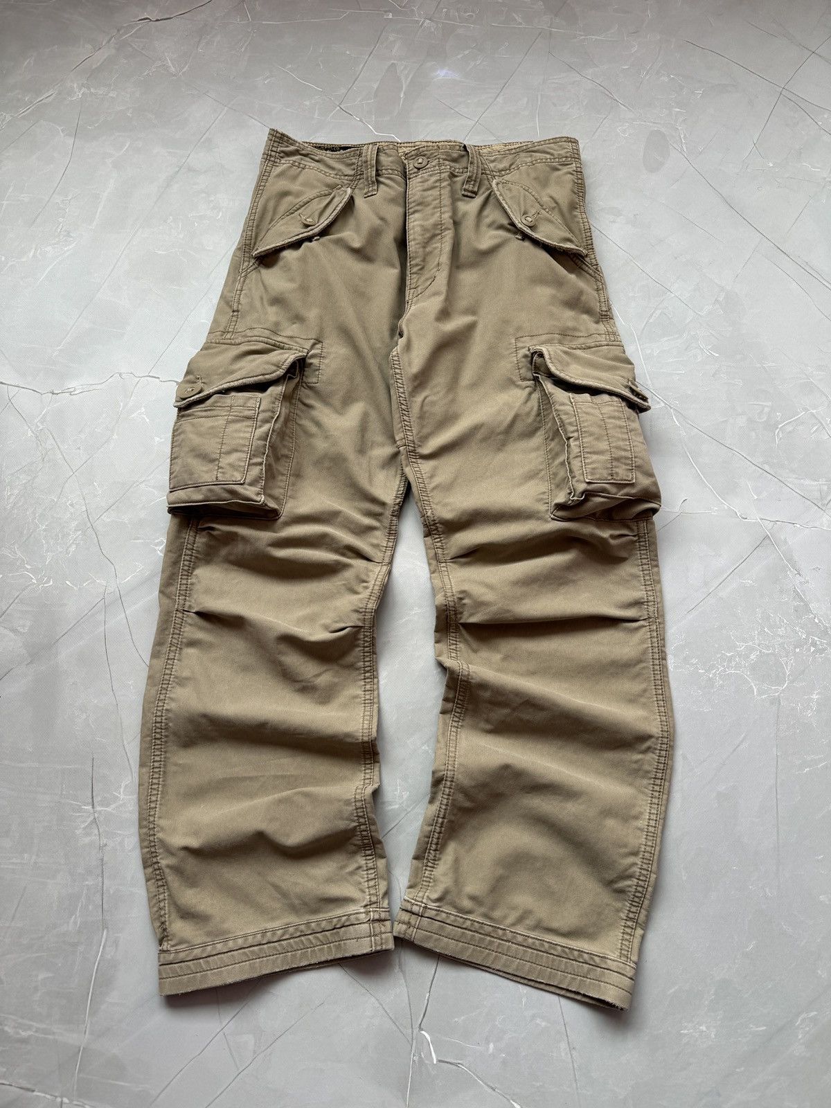 image of Polo Ralph Lauren Polo Jeans Co Ralph Laurent Baggy Cargo Pants Multipocket in Beige (Size 34)