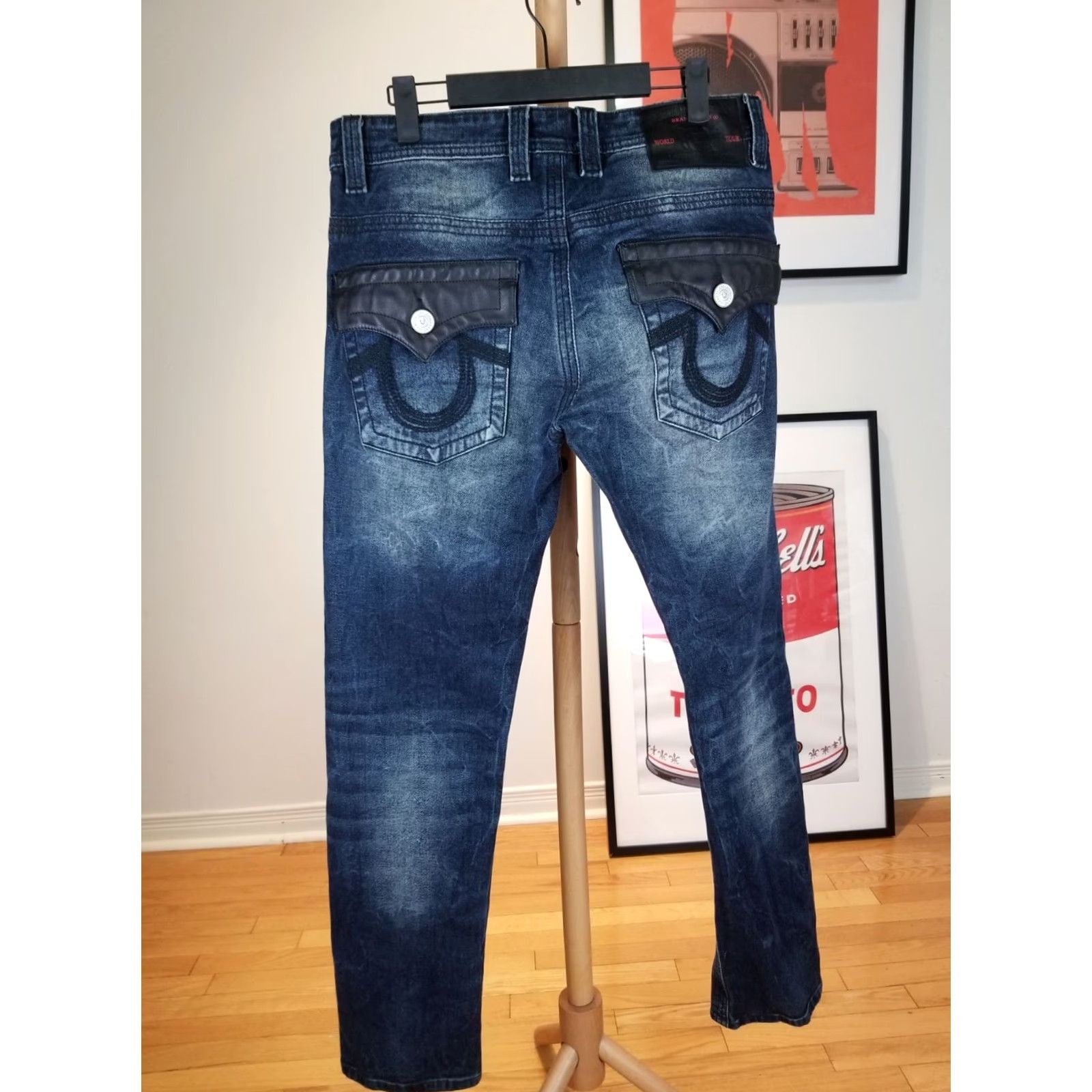 True Religion TRUE RELIGION Ricky Jeans SZ 32 Base Straight Jeans Men Blue 30in Inside Leg 40in Outside Leg Mens Size US 32 / EU 48 - 2 Thumbnail
