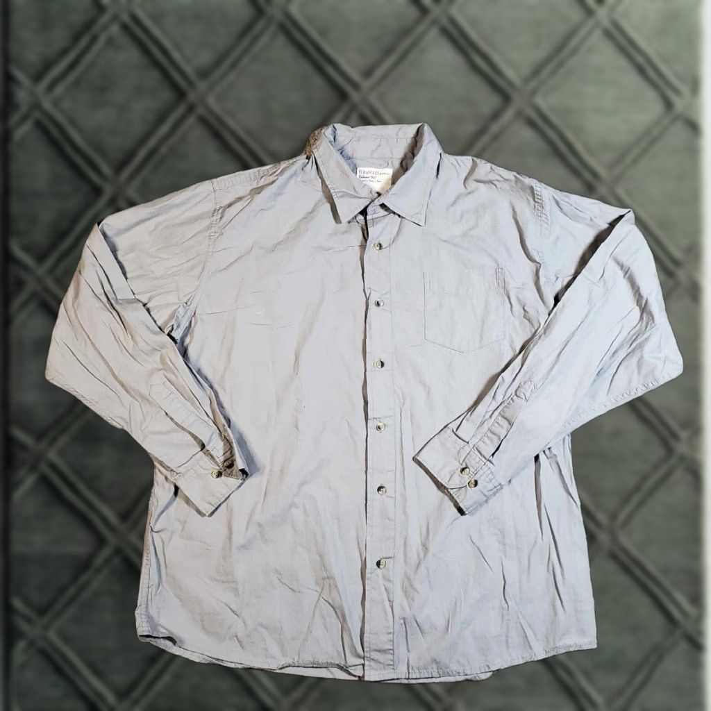 Wrangler Wrangler Shirt Mens XL Button-Up Long Sleeve Gray Size US XL / EU 56 / 4 - 1 Thumbnail