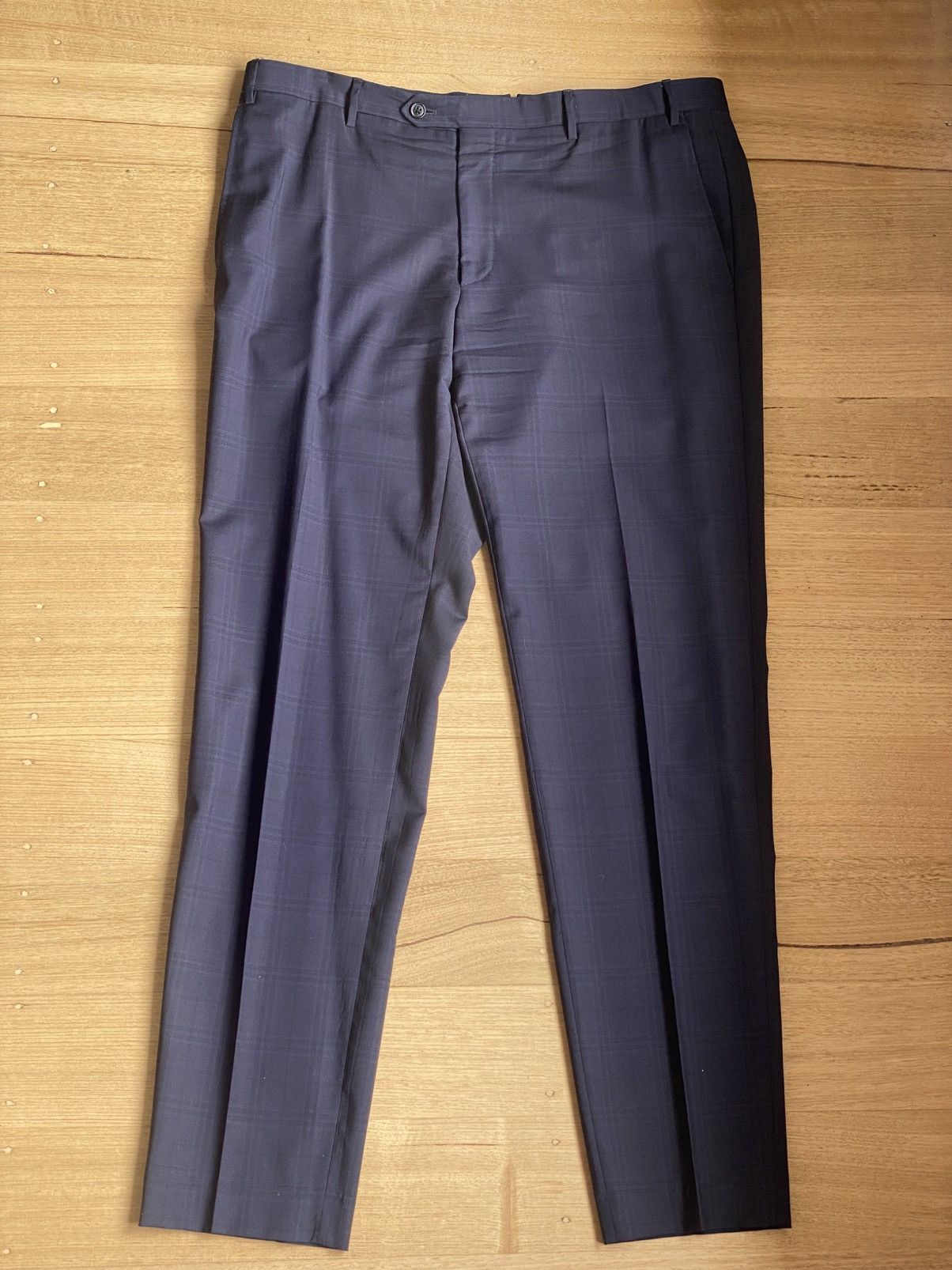 Corneliani Corneliani Navy Pleated Trousers Size 52R - 1 Thumbnail