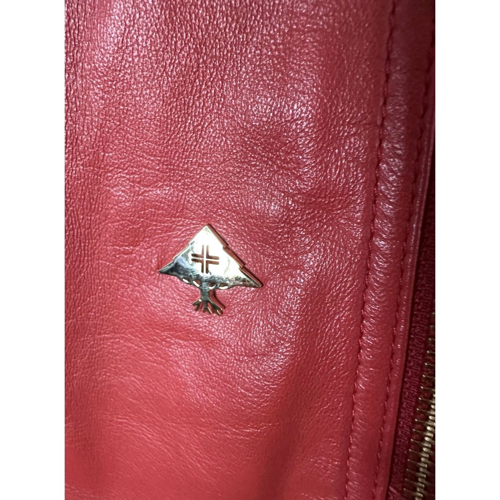 Vintage VINTAGE Lifted Research Group Lamb of God Red Leather Jacket Size L Regular Men Size US L / EU 52-54 / 3 - 4 Thumbnail