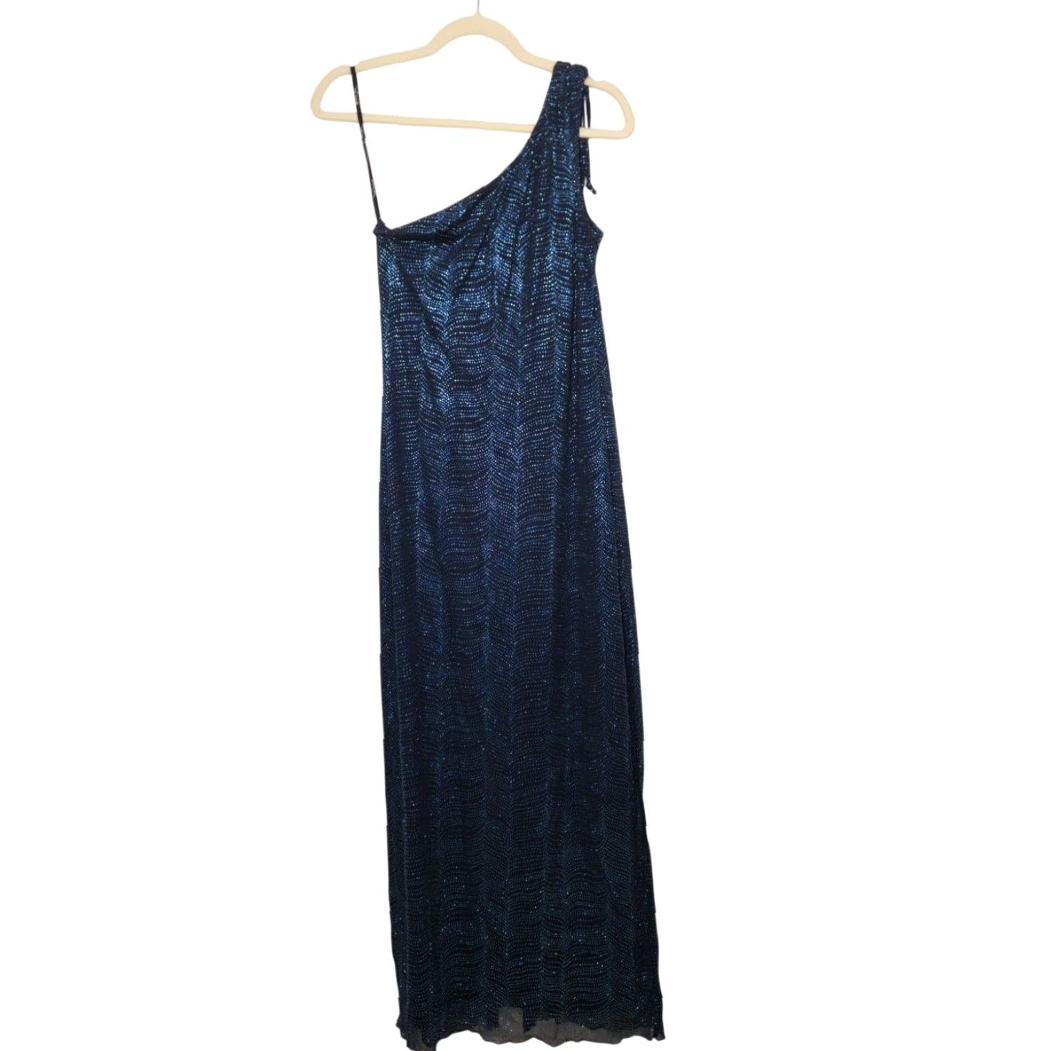 Vintage VINTAGE My Michelle Maxi Dress One Shoulder Y2K Sparkle Medium Women's Maxi Dress Long Shoes Not Included Size M / US 6-8 / IT 42-44 - 2 Thumbnail