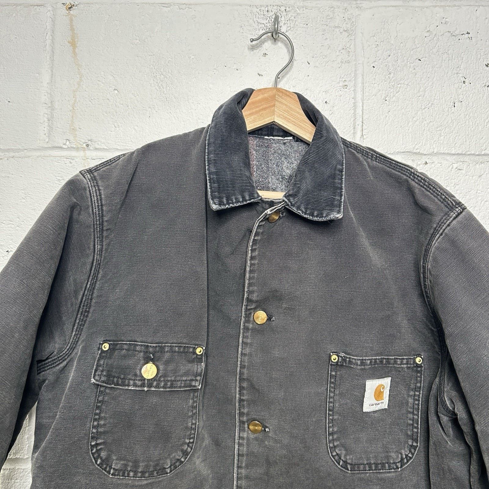 Carhartt Vintage Faded Carhartt Blanket-Lined Chore Coat “Black” C01 Size US L / EU 52-54 / 3 - 3 Thumbnail