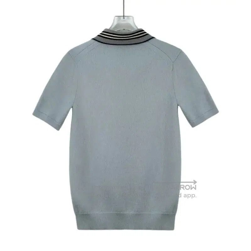 Burberry Burberry Light Blue Wool Embroidered T-Shirt. Size S / US 4 / IT 40 - 2 Thumbnail