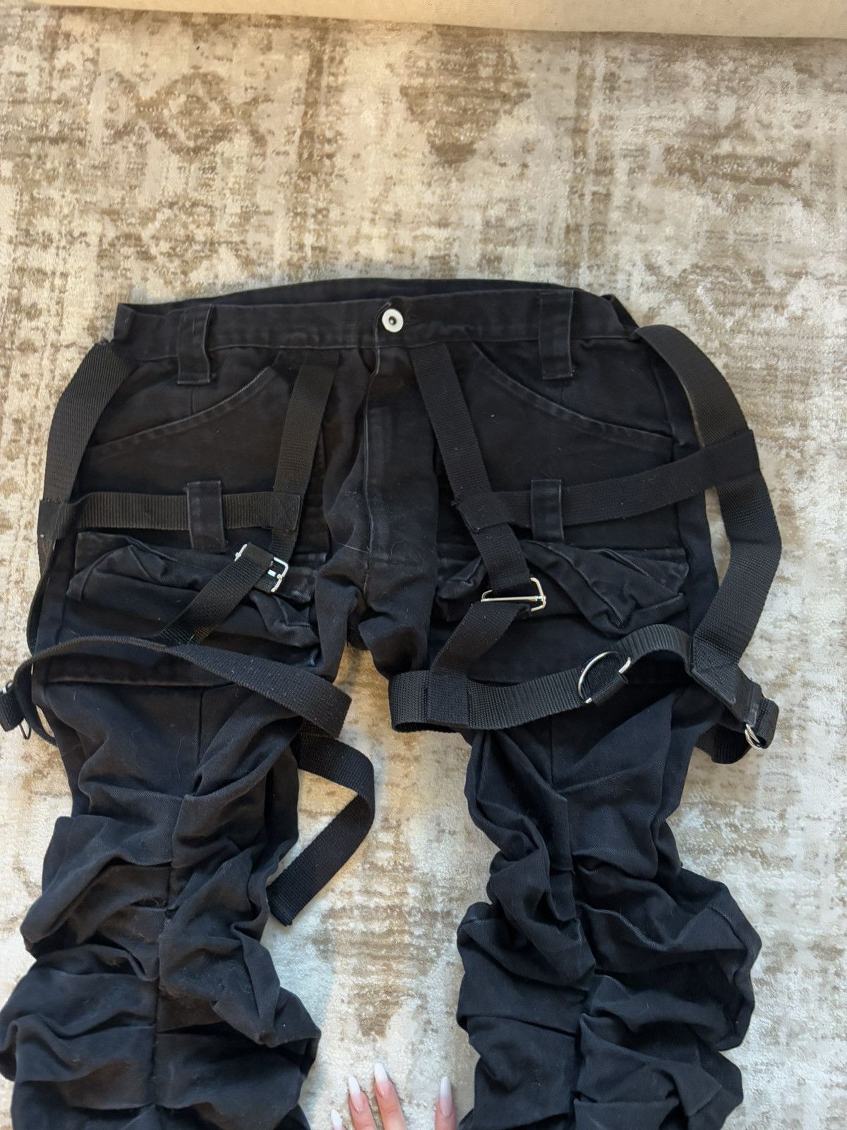 Other Kam Vercetti black stacked cargo pants Size US 30 / EU 46 - 4 Thumbnail