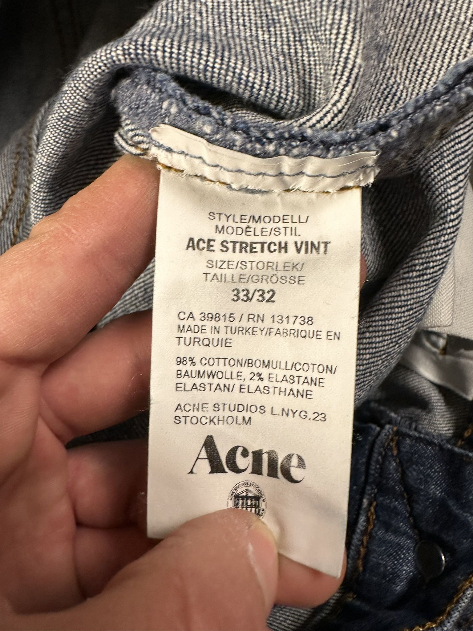 Acne Studios Vintage Acne Studios Straight Stretch Vint Jeans Pants Size US 33 - 6 Thumbnail