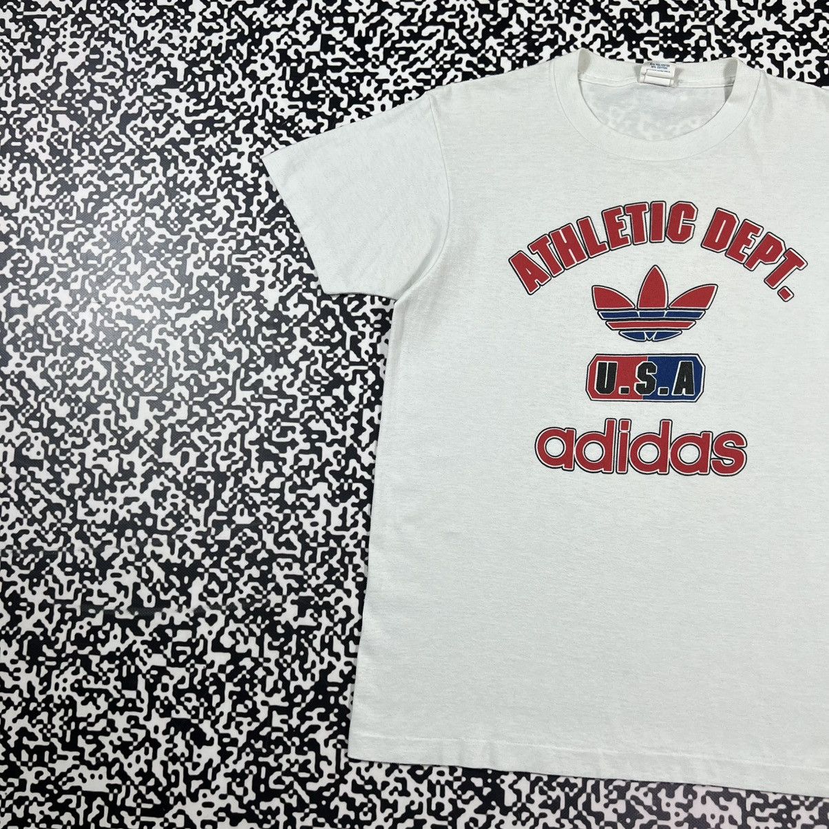 Adidas Vintage 90s Adidas USA Athletic Dept Retro Sport T-shirt Size US M / EU 48-50 / 2 - 2 Thumbnail