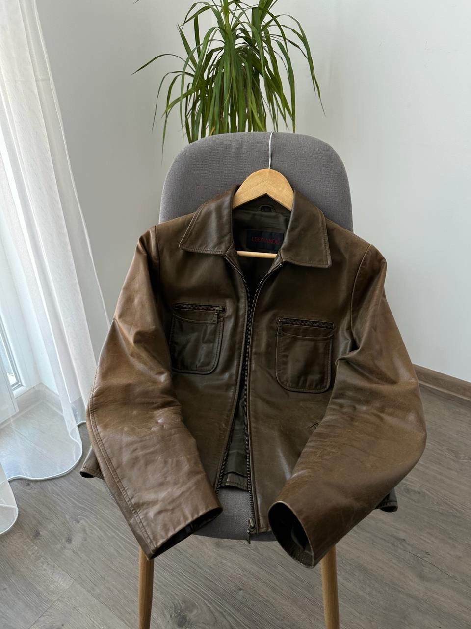 Genuine Leather × Japanese Brand × Vintage Vintage Genuine Leather Leonardo Brown Jacket Size US S / EU 44-46 / 1 - 15 Thumbnail