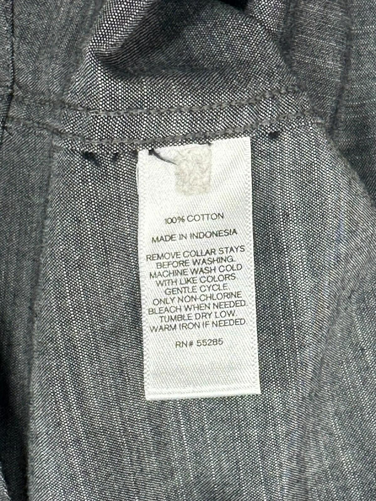 Express Express Fitted 100% Cotton Button-Up Gray Mens L 16-16.5 Size US L / EU 52-54 / 3 - 4 Thumbnail