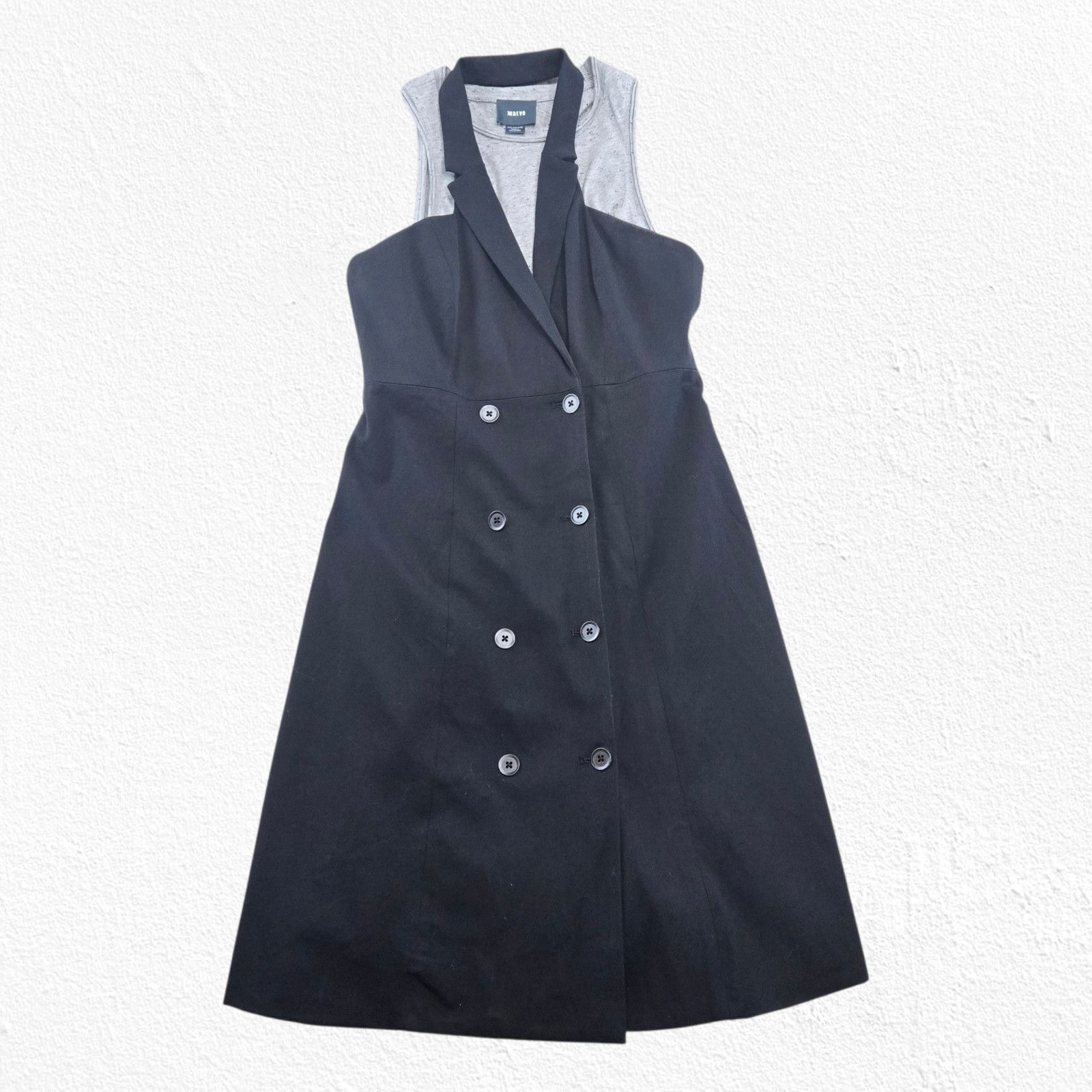 Anthropologie Maeve Gray Black Double Breasted Trench Dress Size 4 Size S / US 4 / IT 40 - 2 Thumbnail
