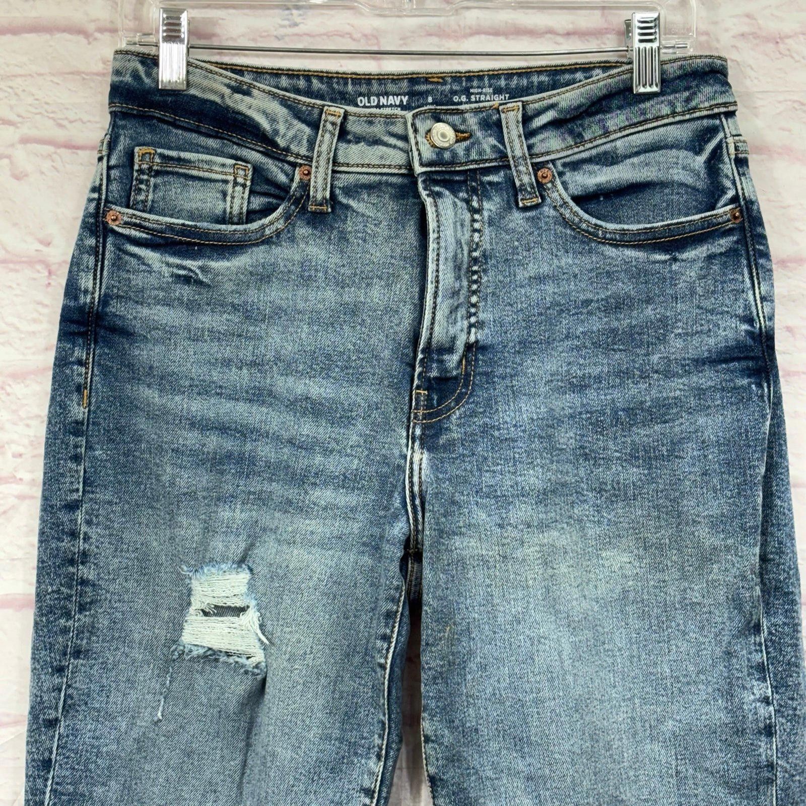Old Navy Old Navy O.G. Straight High-Rise Jeans Size 8 Long Size 29" - 2 Thumbnail
