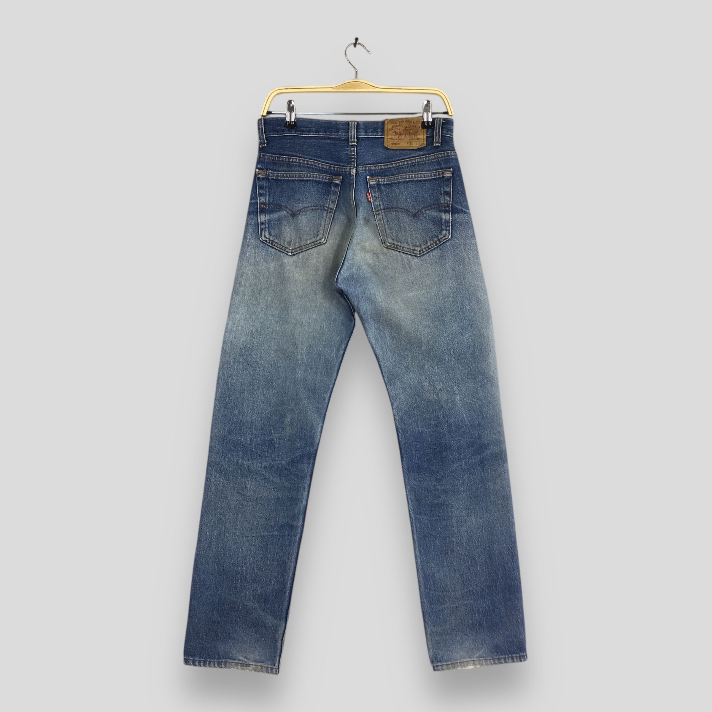 Levi's Size 28x29.5 Vintage 90s Levi's 501 Straight Leg Jeans S193 Size US 28 / EU 44 - 7 Thumbnail