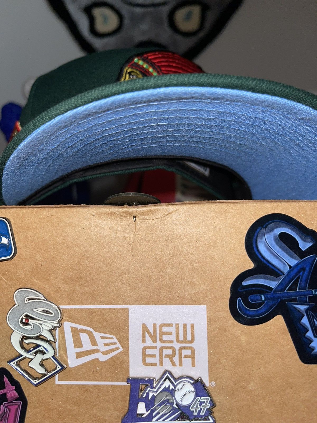 Hat Club × MyFitteds × New Era 7 3/8 Hat Club Wintergreen Boston Braves Icy Blue UV Size 38 - 5 Thumbnail