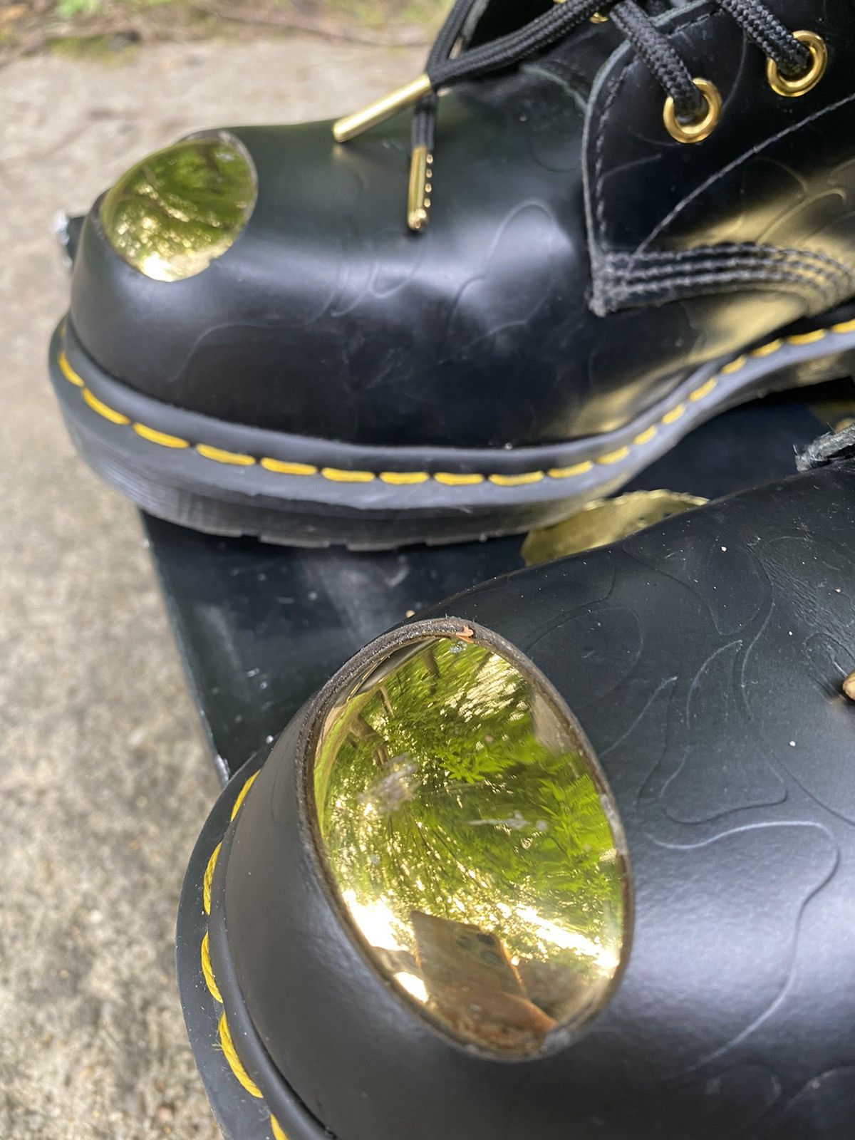 Dr martens bape gold toe sales