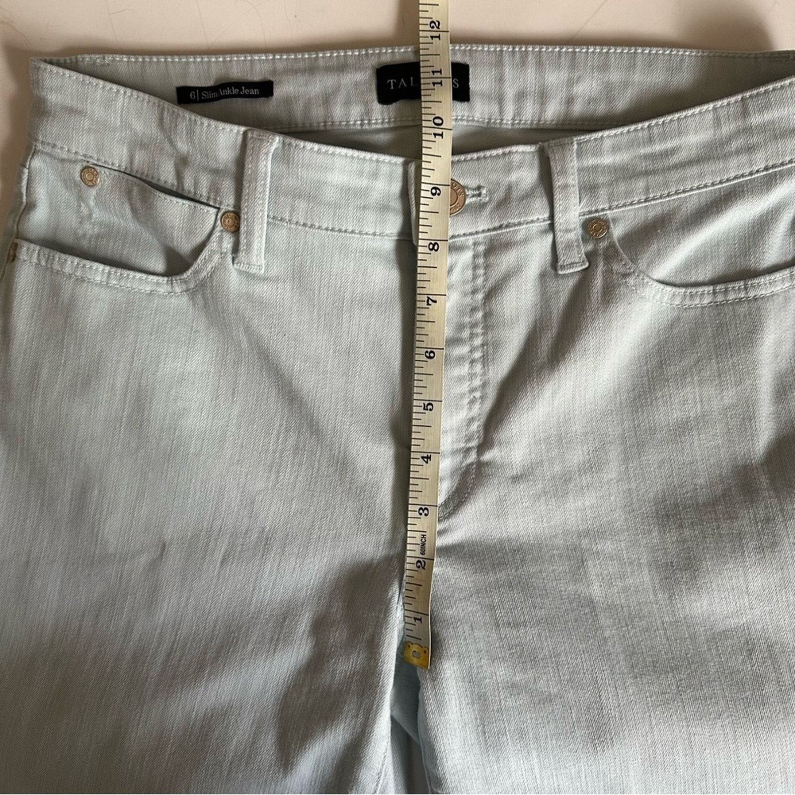 Robert Talbott TALBOTS Slim Ankle Jean Women’s size 6 Pale Blue Green Size 28" / US 6 / IT 42 - 7 Thumbnail