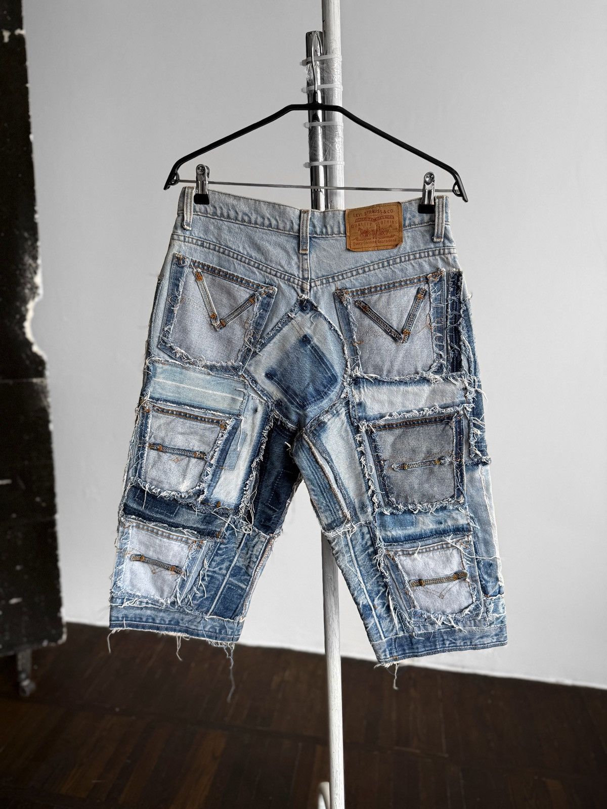 Levi's Levis 512 Mens Rare Boro Patchwork Deconstructed Shorts Size US 32 / EU 48 - 2 Thumbnail