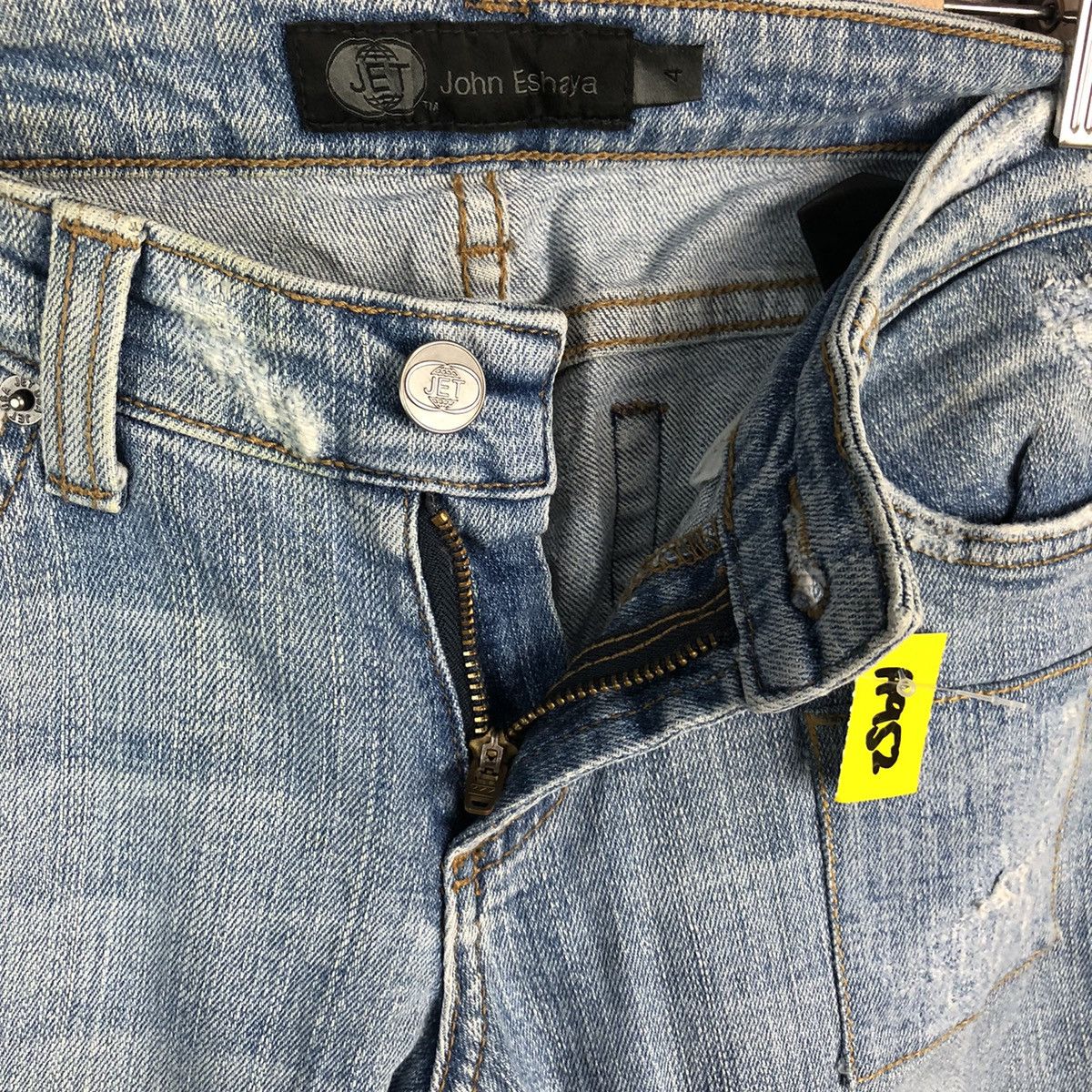 Japanese Brand John Esraya Blue Distressed Denim Pants #A952 Size 27" / US 4 / IT 40 - 15 Thumbnail