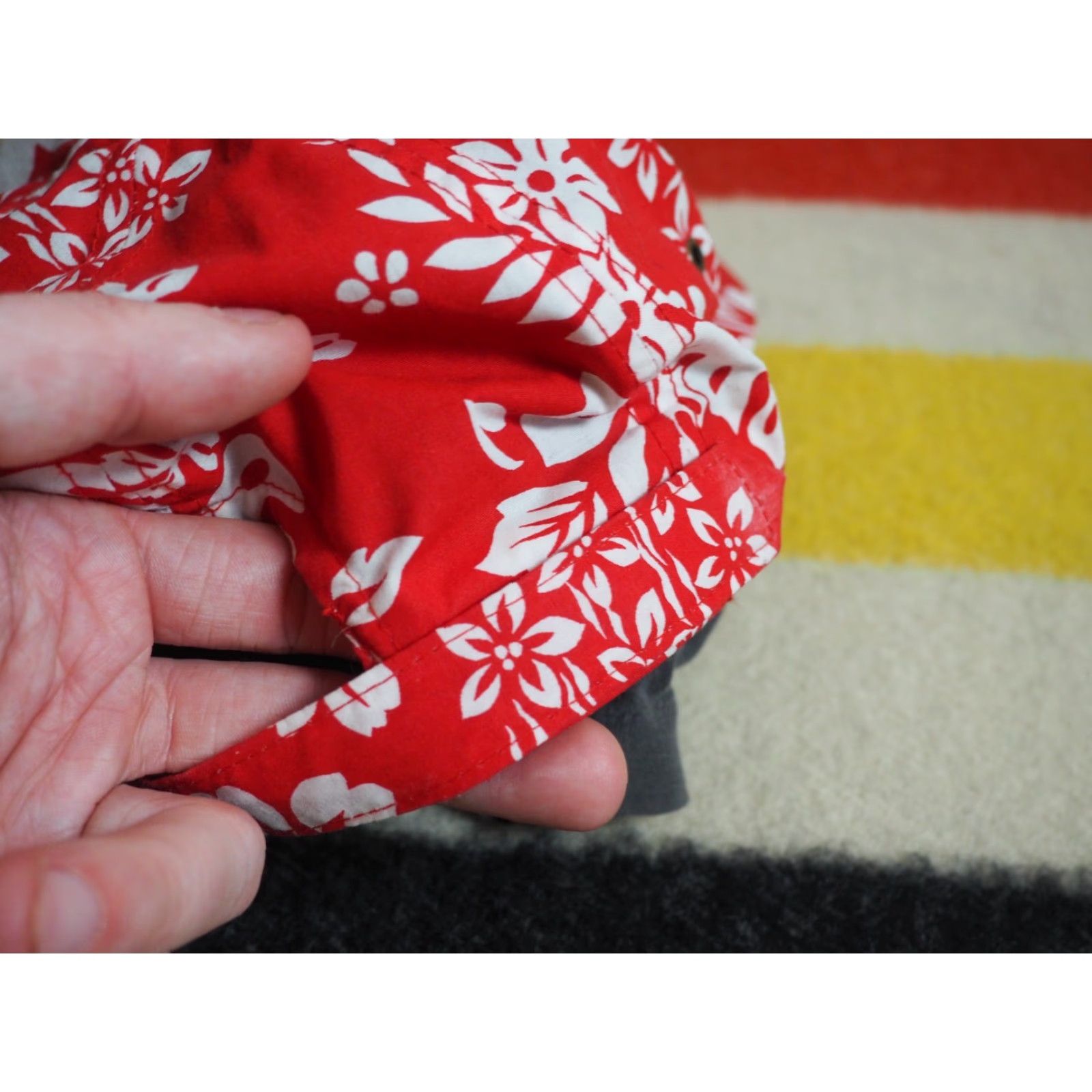 Etro VTG 80s 90s Red White Floral Hawaiian Retro Surf Beach Strapback Hat Cap OSFM Size ONE SIZE - 5 Thumbnail