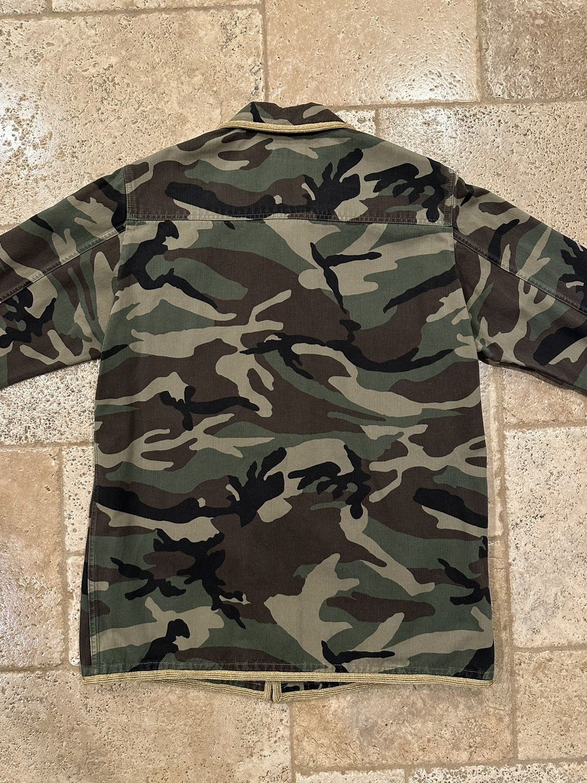 Hedi Slimane × Saint Laurent Paris Saint Laurent x Hedi Gold Trimmed M65 Military Camo Jacket Size US L / EU 52-54 / 3 - 10 Thumbnail