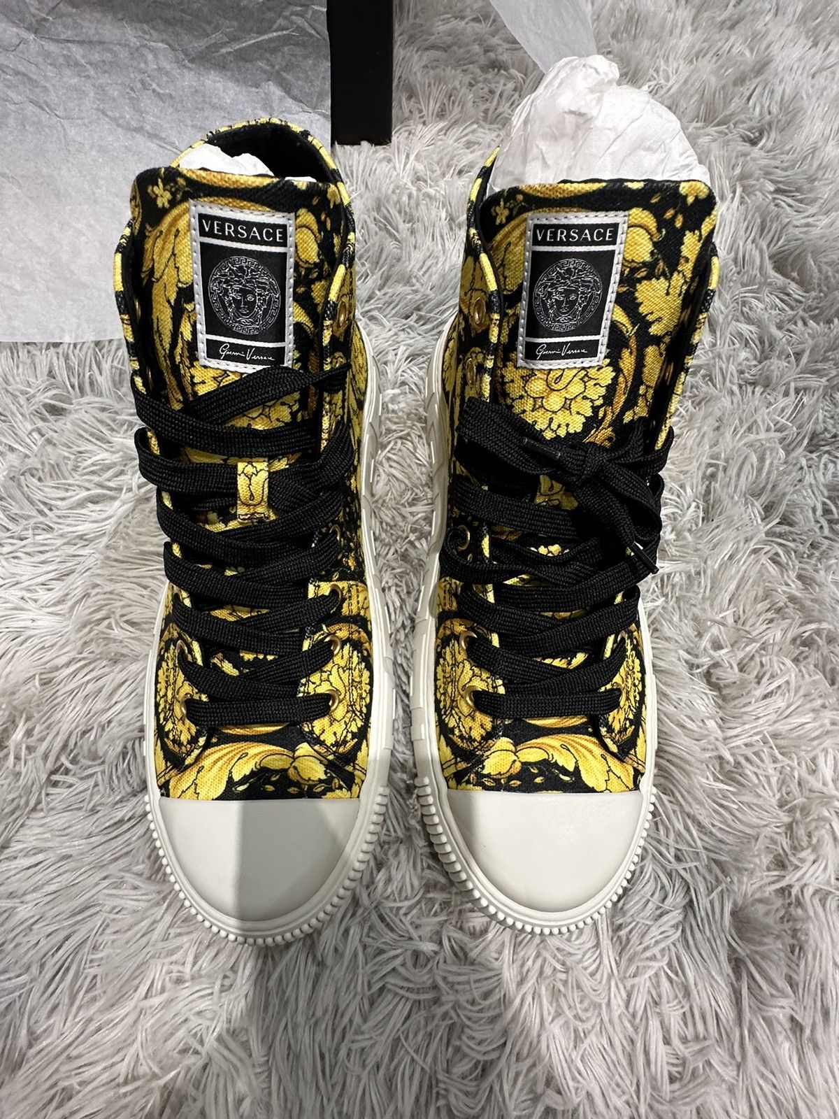 Versace Versace Canvas High “Barocco print” sneakers Size US 9 / EU 42 - 4 Thumbnail