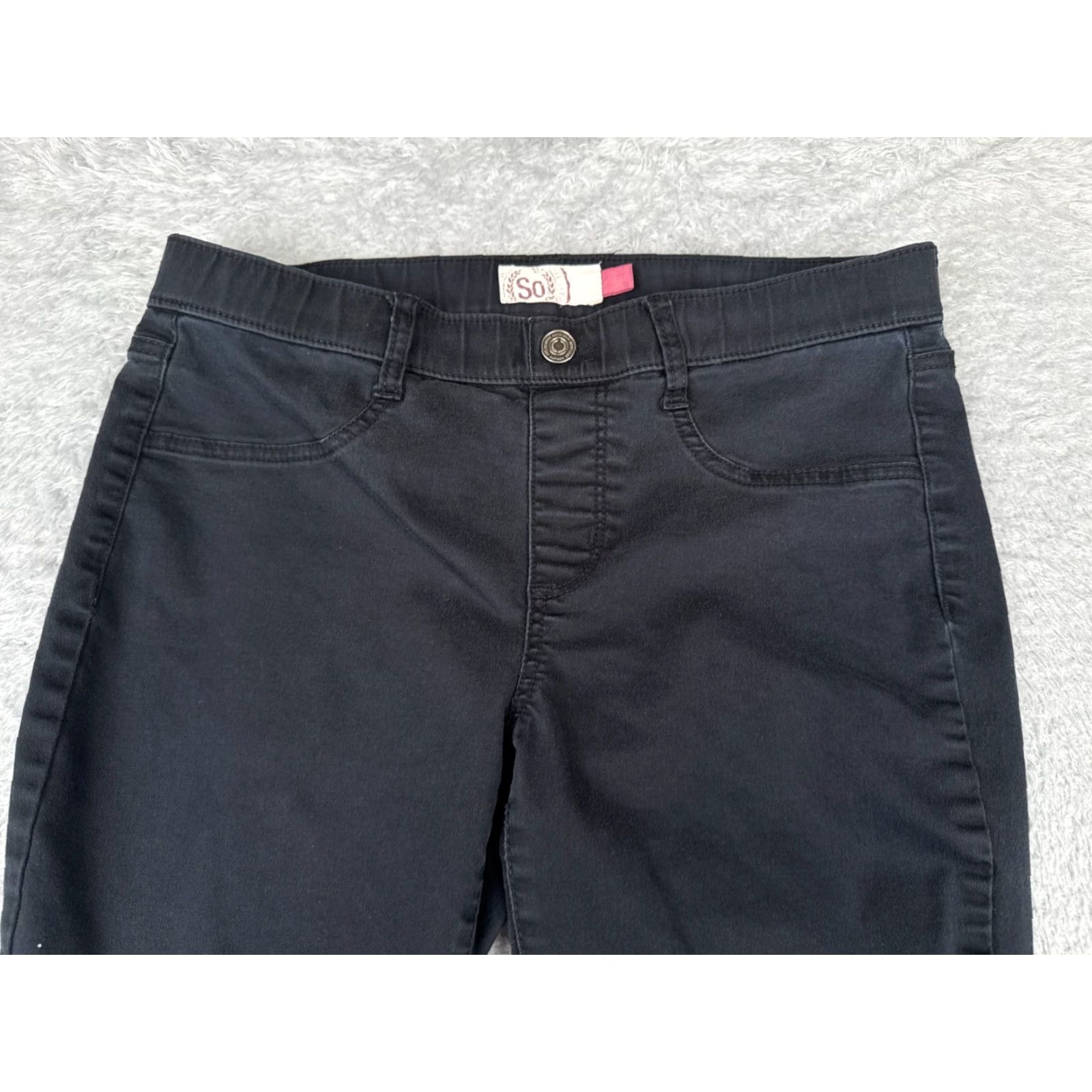 Vintage SO Jeans Womens Black Denim Skinny Pull-on 34x28 Regular Mid Rise 5-Pocket Embroidered Cotton Blend Jeans Men’s? Size 36" / US 14 / IT 50 - 4 Thumbnail