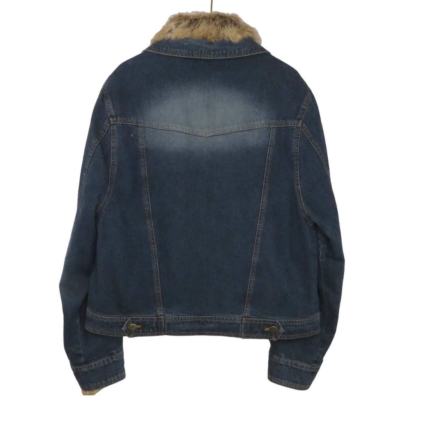 Vintage 1990s Vintage Rabbit Fur Jean Jacket Denim Jacket Large Size L / US 10 / IT 46 - 2 Thumbnail
