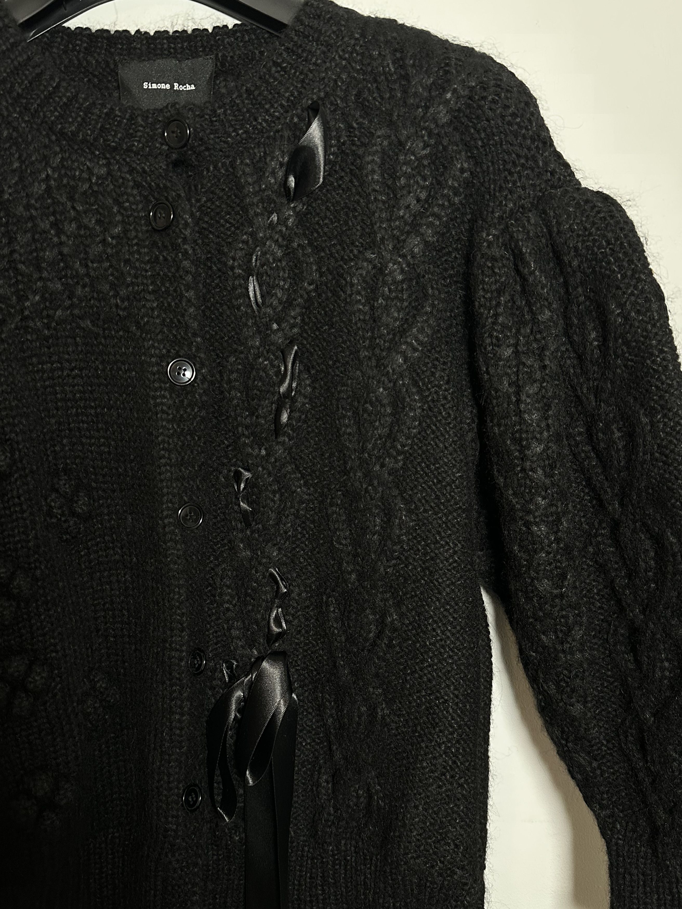 Simone Rocha Ribbon-Laced Cabled Cardigan Size M / US 6-8 / IT 42-44 - 4 Thumbnail