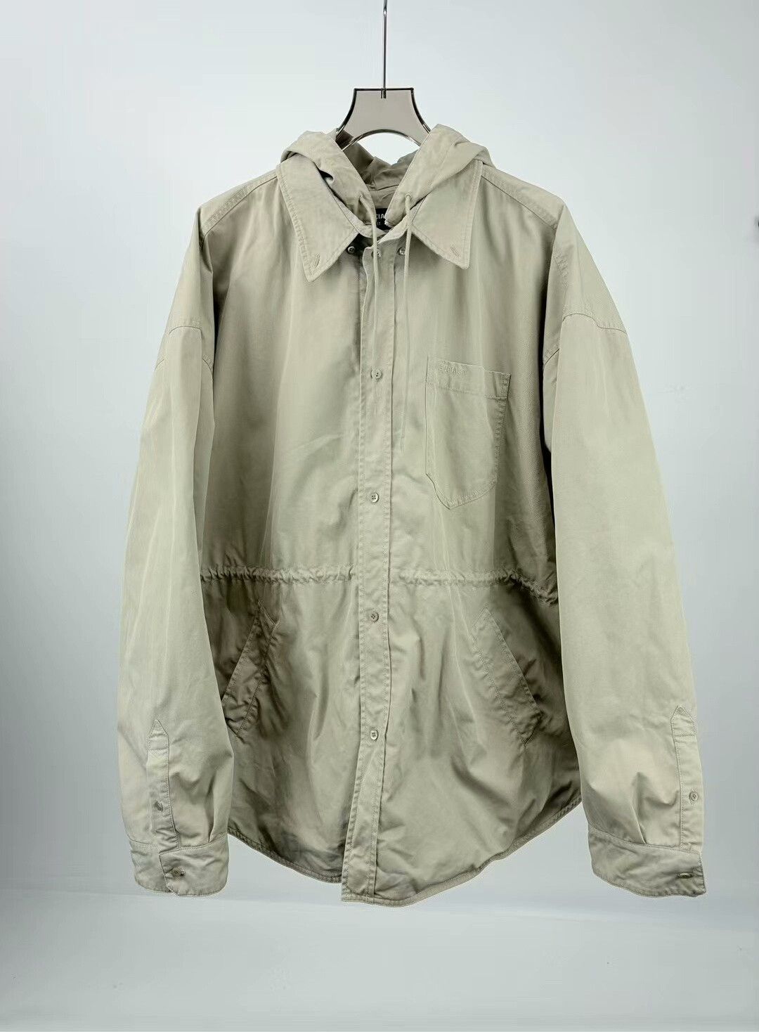 Balenciaga balenciaga khaki oversized hooded coat Size US L / EU 52-54 / 3 - 1 Thumbnail