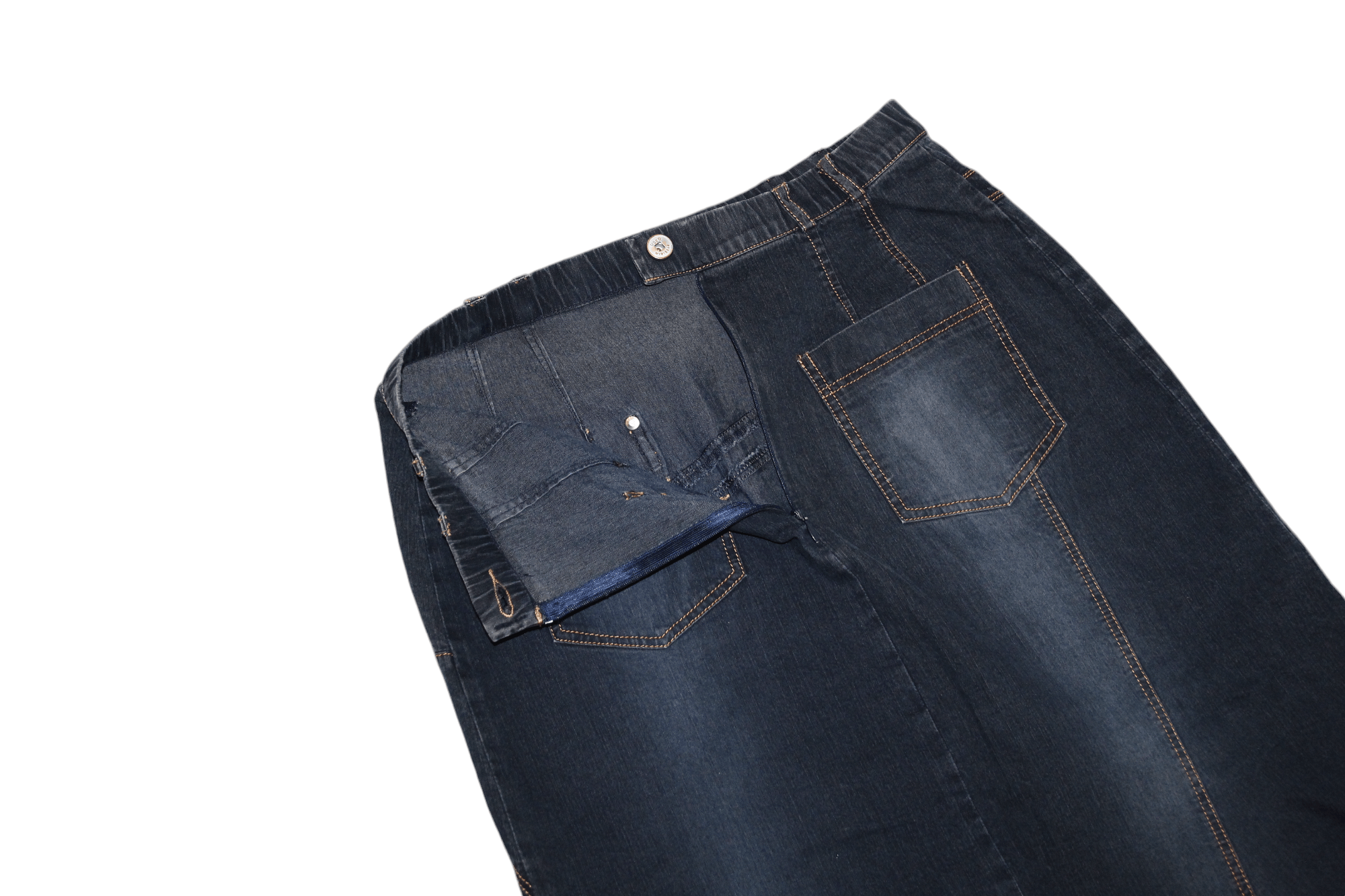 Marithe + Francois Girbaud RARE VTG🔥Fred Sabatier Asymmetrical Faded Denim Cargo Skirt Size 32" / US 10 / IT 46 - 7 Thumbnail