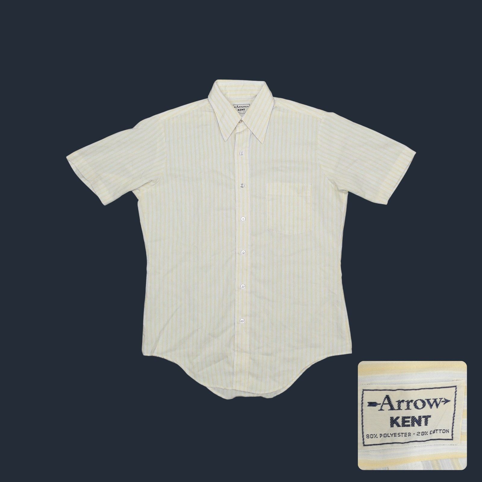 Arrow 70s Arrow Kent Striped Ribbed Point Collar Disco Shirt M Size US M / EU 48-50 / 2 - 1 Thumbnail