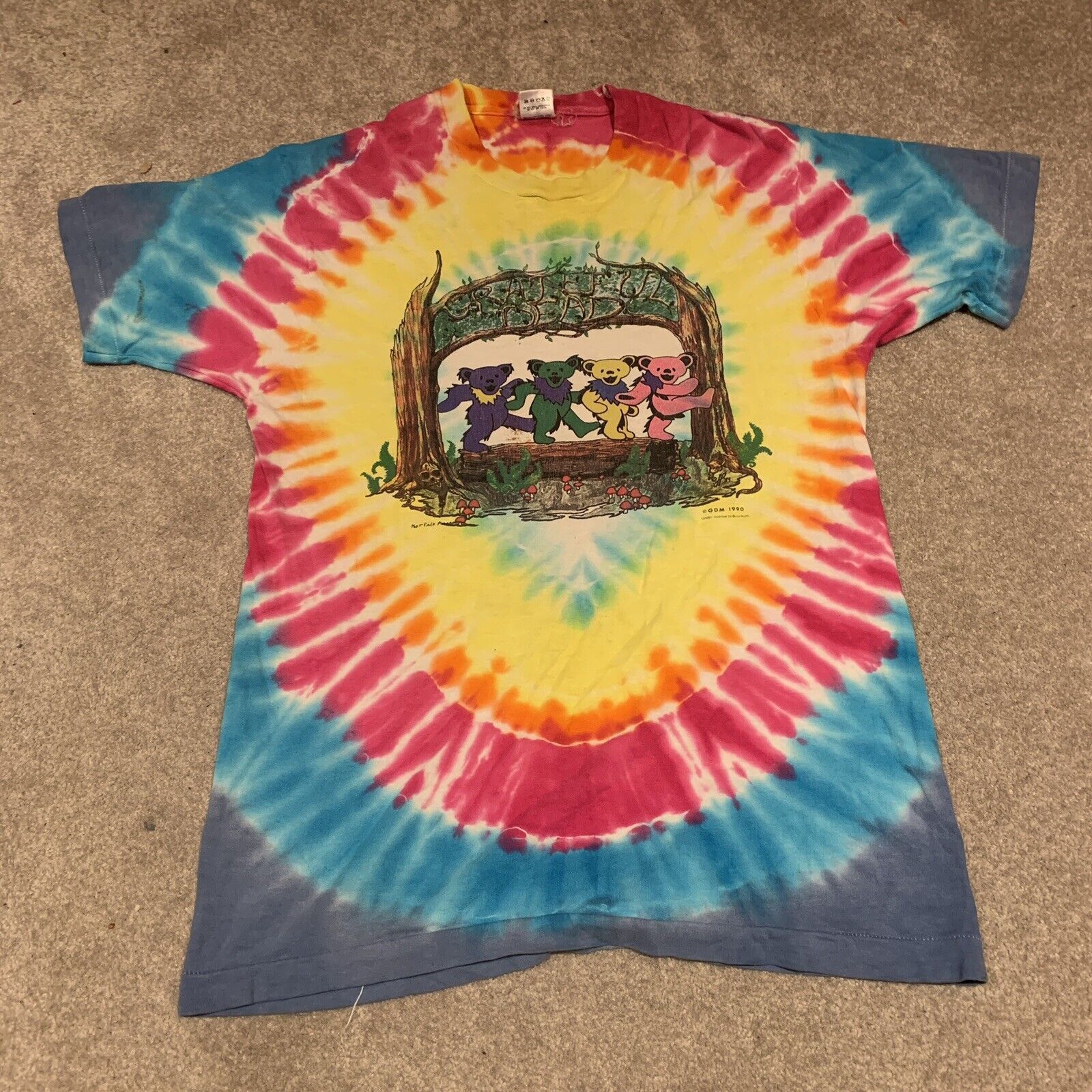 VINTAGE 90s GRATEFUL DEAD 25TH ANNIVERSARY TIE-DYE T-SHIRT