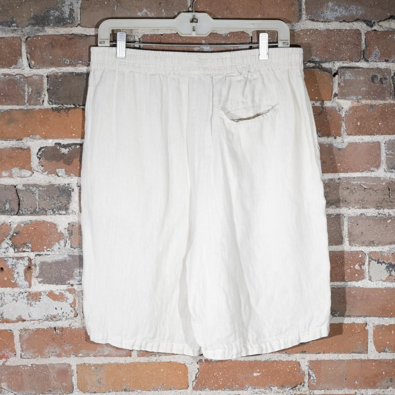 Hamilton Hamilton + Hare Straight-Leg Linen Shorts Beige Tailored in Size US 36 / EU 52 - 2 Thumbnail