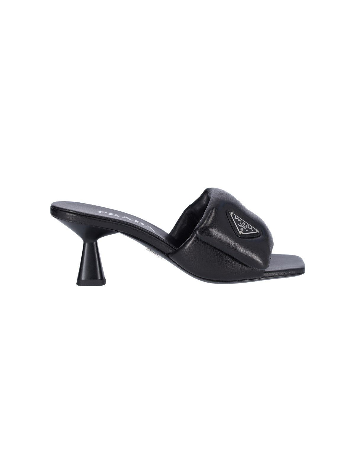 image of Prada Soft Padded Sandals Size 38.5 in Black, Women's