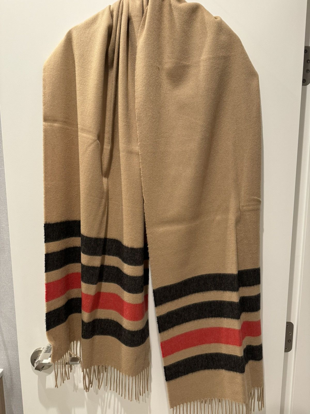 image of Burberry Cashmere Scarf in Beige, Men's
