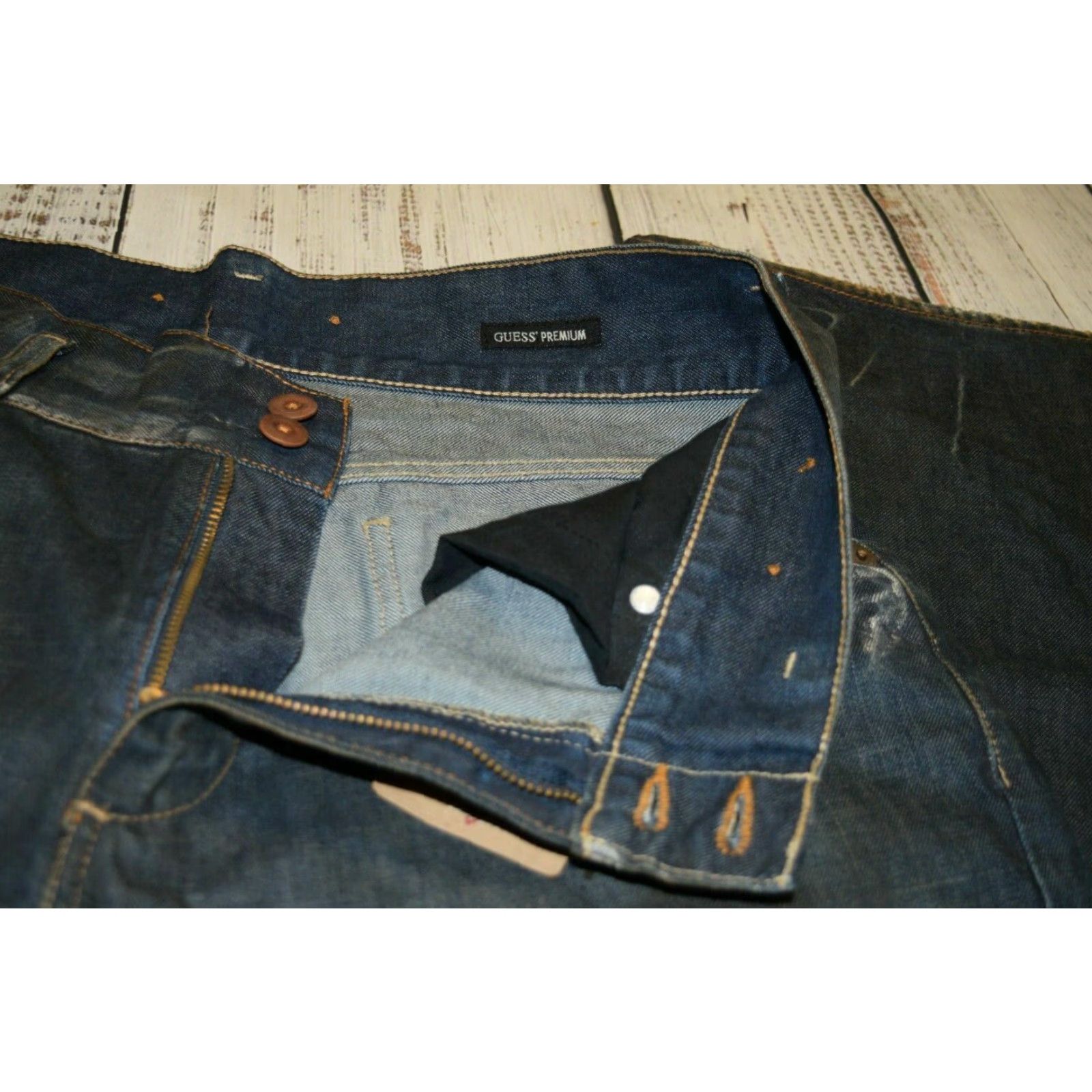 Guess VINTAGE GUESS Jeans Cliff 074 Bootcut 34 Blue Distressed Miner Workwear Mens Size US 34 / EU 50 - 5 Thumbnail