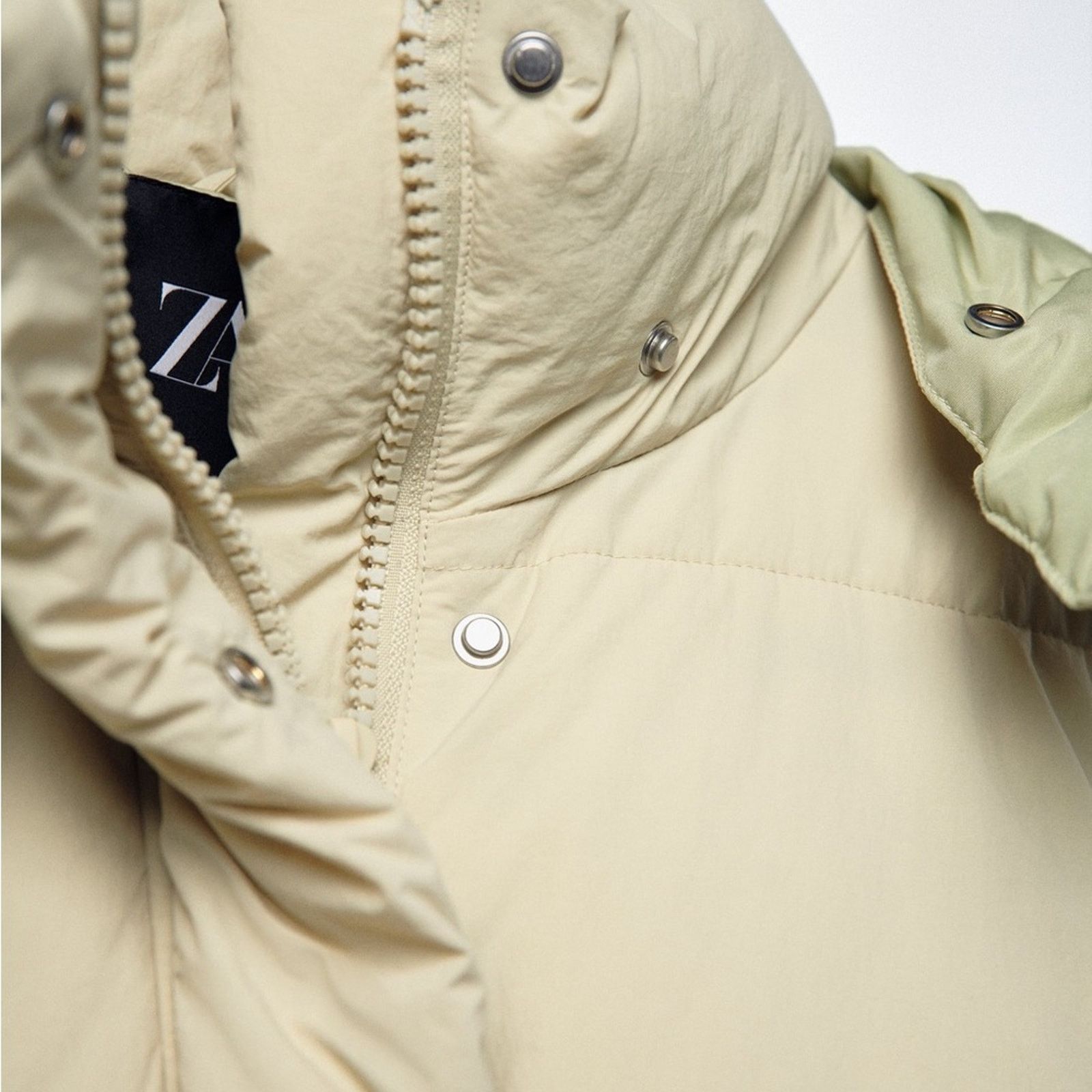 Zara ZARA WATER REPELLENT PUFFER JACKET OLIVE GREEN Size XXL / US 16-18 / IT 52-54 - 3 Thumbnail