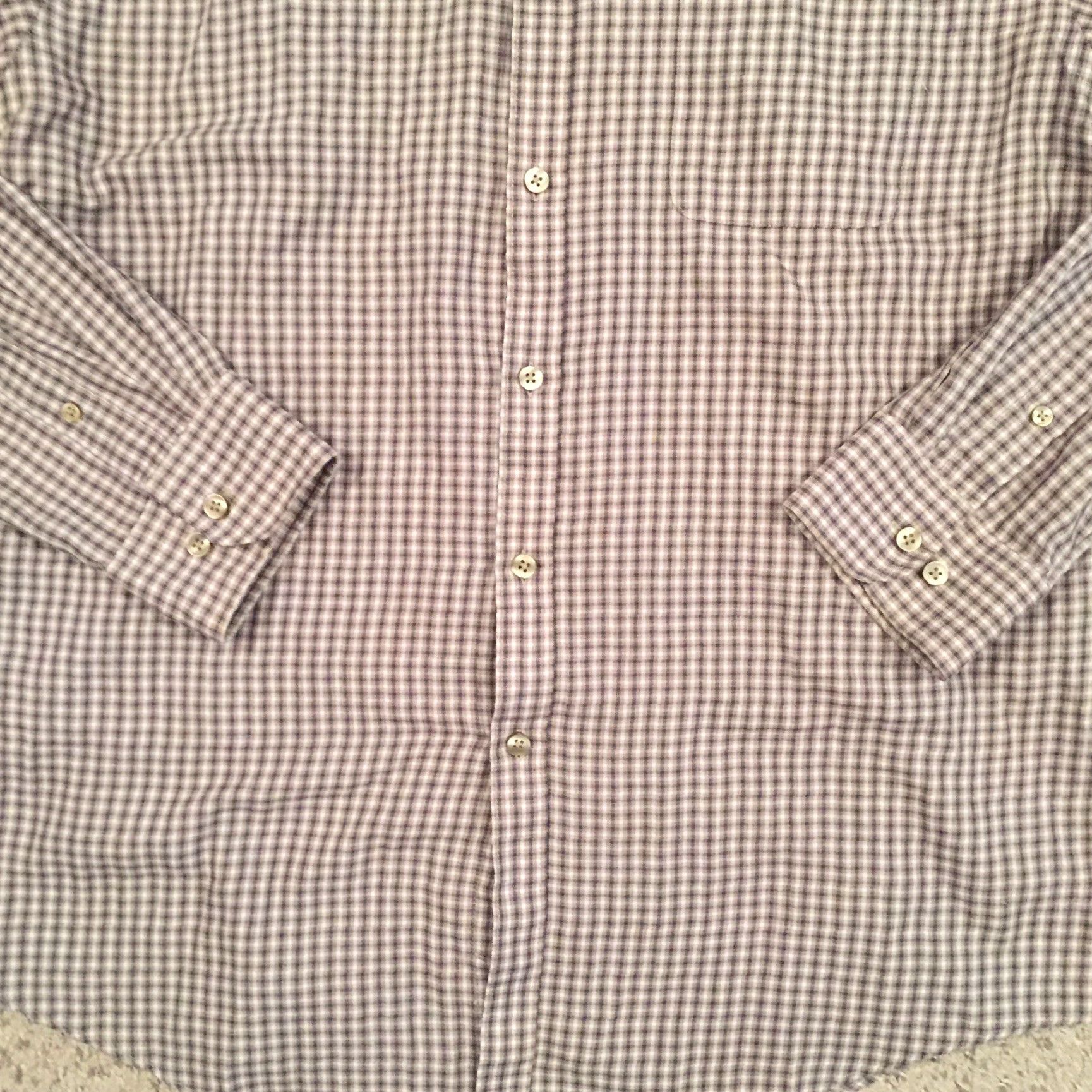 Van Heusen Van Heusen Shirt Mens Large Beige Plaid Long Sleeve Button Up Size US L / EU 52-54 / 3 - 4 Thumbnail
